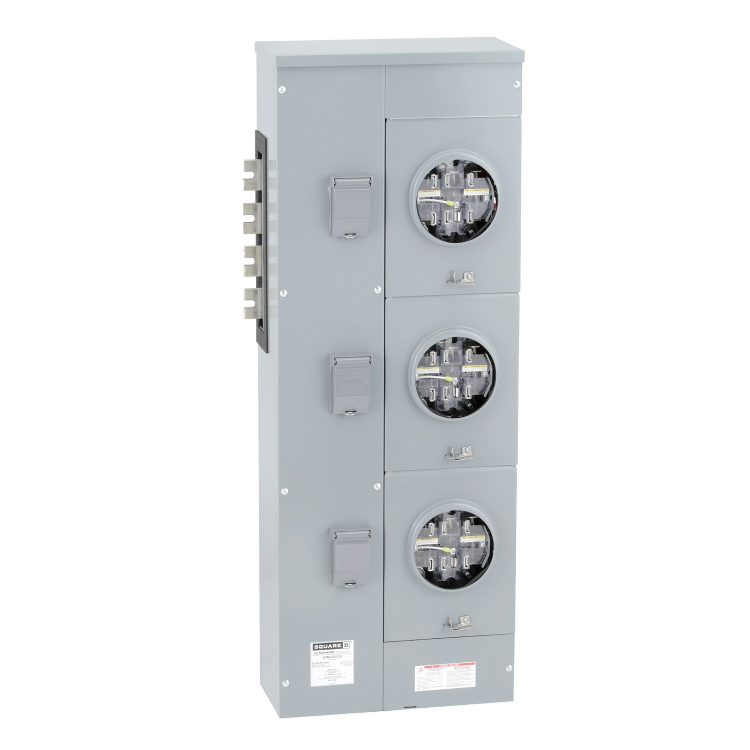 EZML333225 Branch Unit, EZ Meter Pak, 225 Amp, 3 Socket, 208Y/120V, Lever Bypass, Ringless, Aluminum and Copper Busbar