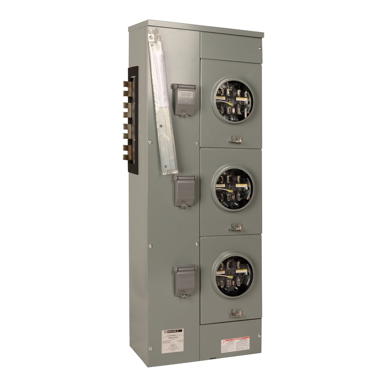EZML333225CU Meter-Pak 3-Position Meter Center Branch Unit With Lever Bypass, 208Y/120 VAC, 240/120 Delta VAC, 225 A, 3 Phase , NEMA 3R Enclosure