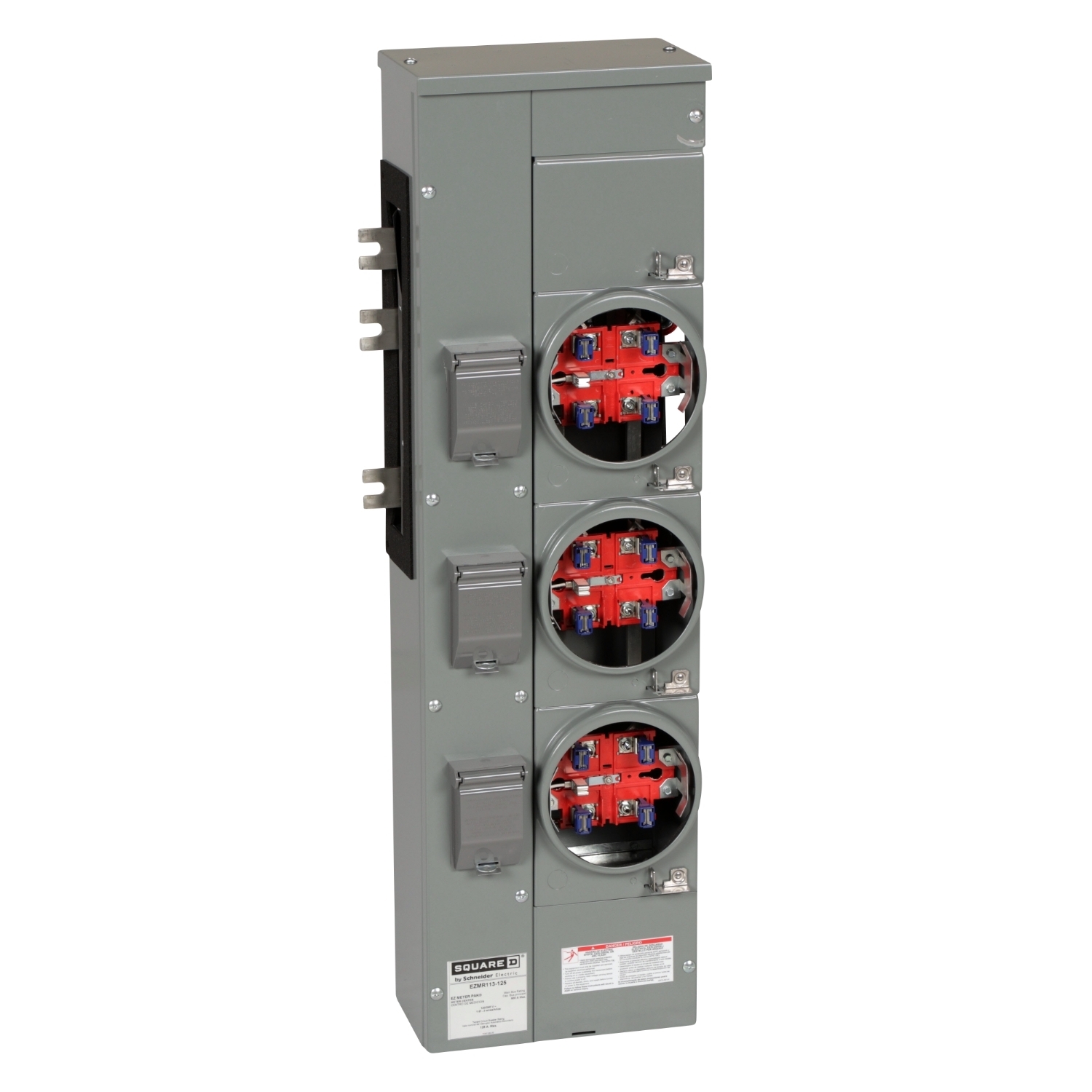 EZMR113125 Branch Unit, EZ Meter Pak, 125 Amp, 3 Socket, 120/240V, No Bypass, Ringless, Aluminum Busbar