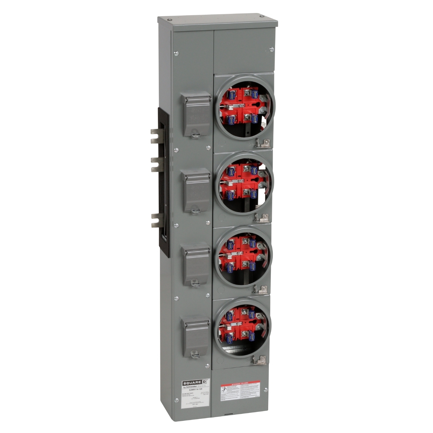 EZMR114125 Branch Unit, EZ Meter Pak, 125 Amp, 4 Socket, 120/240V, No Bypass, Ringless, Aluminum Busbar