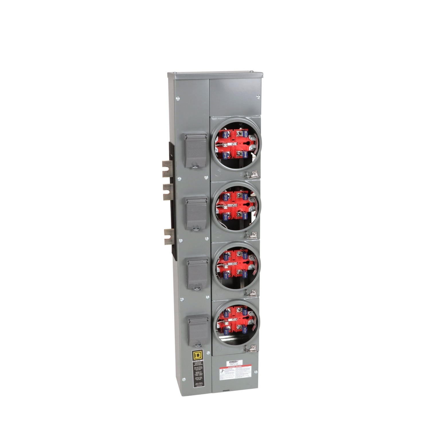EZMR114125X Branch Unit, EZ Meter Pak, 125 Amp, 4 Socket, 120/240V, No Bypass, Ringless, Aluminum and Copper Busbar