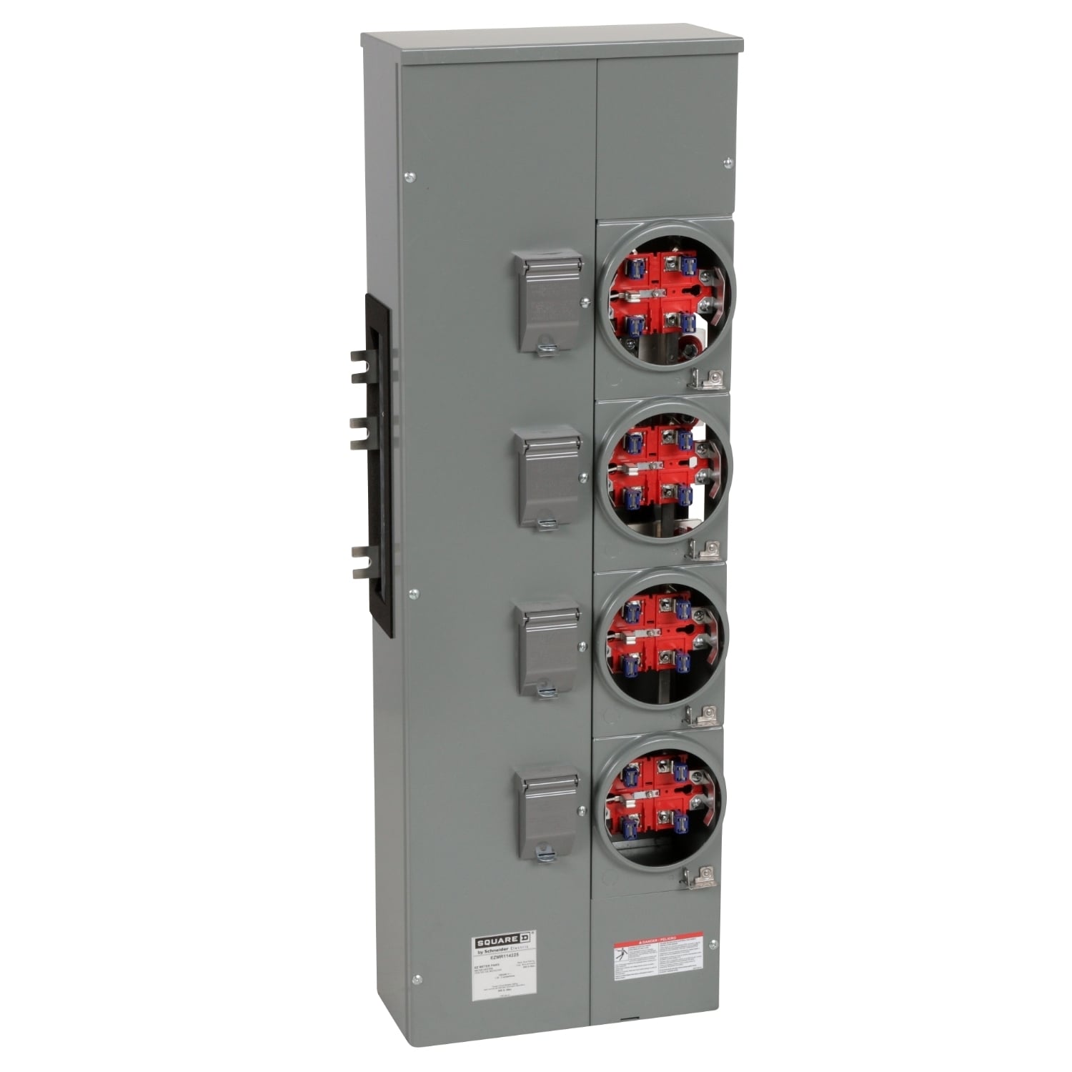 EZMR114225 Branch Unit, EZ Meter Pak, 225 Amp, 4 Socket, 120/240V, No Bypass, Ringless, Aluminum Busbar
