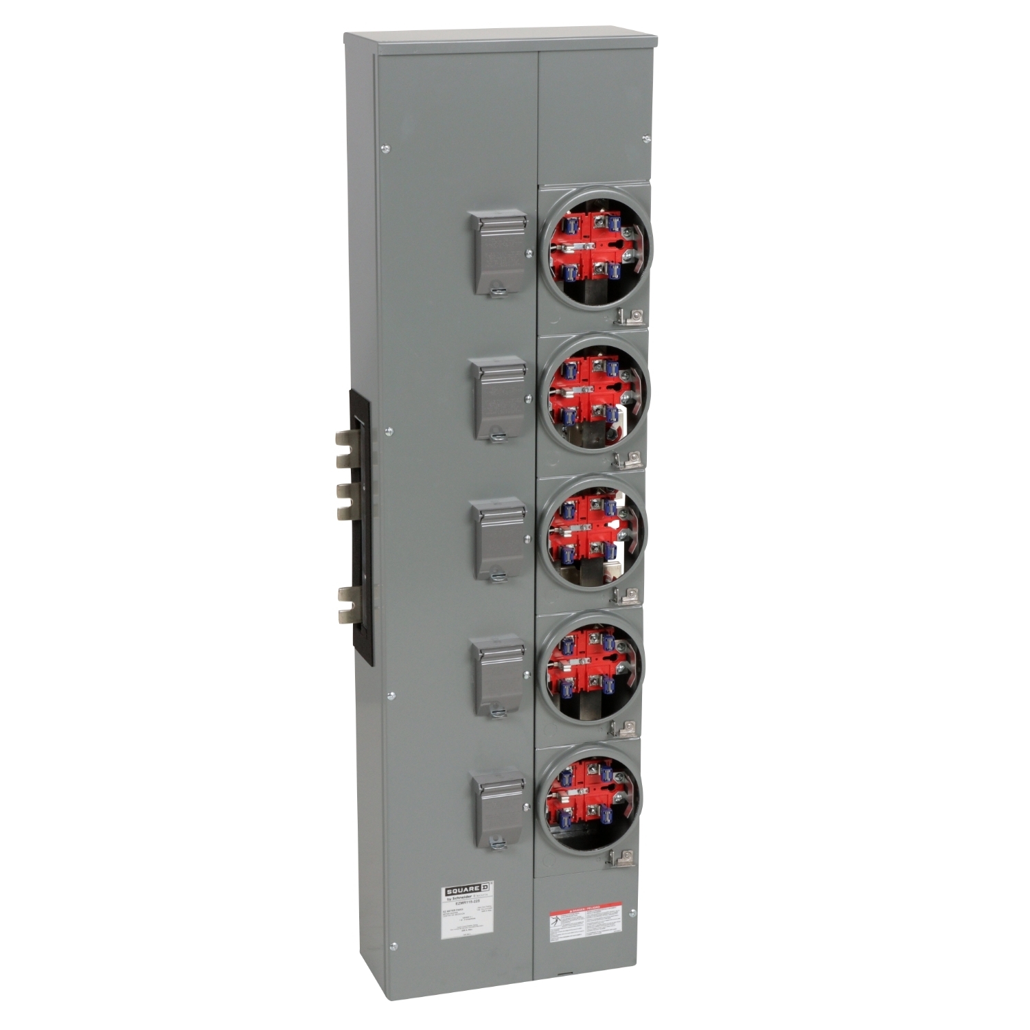 EZMR115225 Branch Unit, EZ Meter Pak, 225 Amp, 5 Socket, 120/240V, No Bypass, Ringless, Aluminum and Copper Busbar