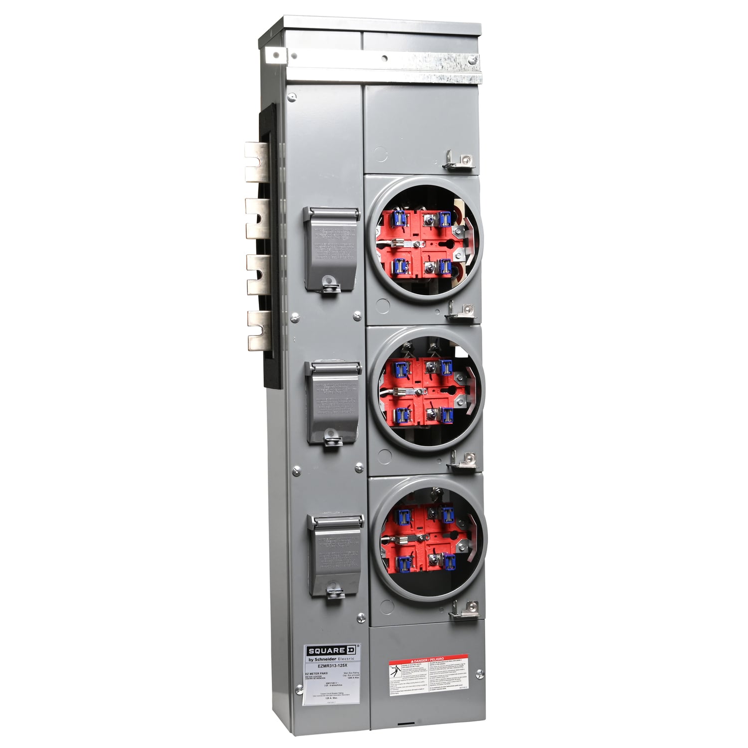 EZMR313125X Branch Unit, EZ Meter Pak, 125 Amp, 5 Socket, 208Y/120V, No Bypass, Ringless, Aluminum and Copper Busbar