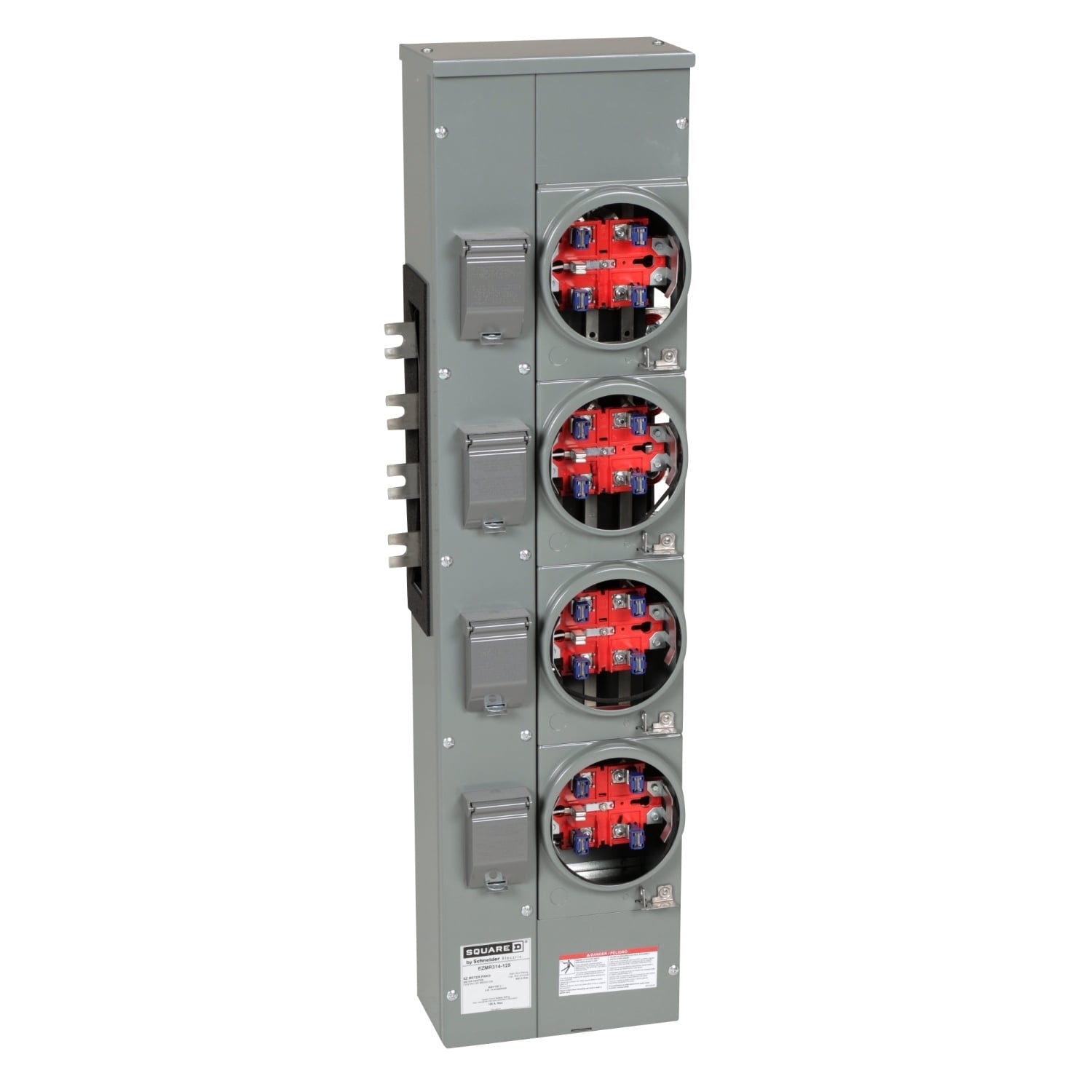 EZMR314125 Branch Unit, EZ Meter Pak, 125 Amp, 4 Socket, 208Y/120V, No Bypass, Ringless, Aluminum Busbar