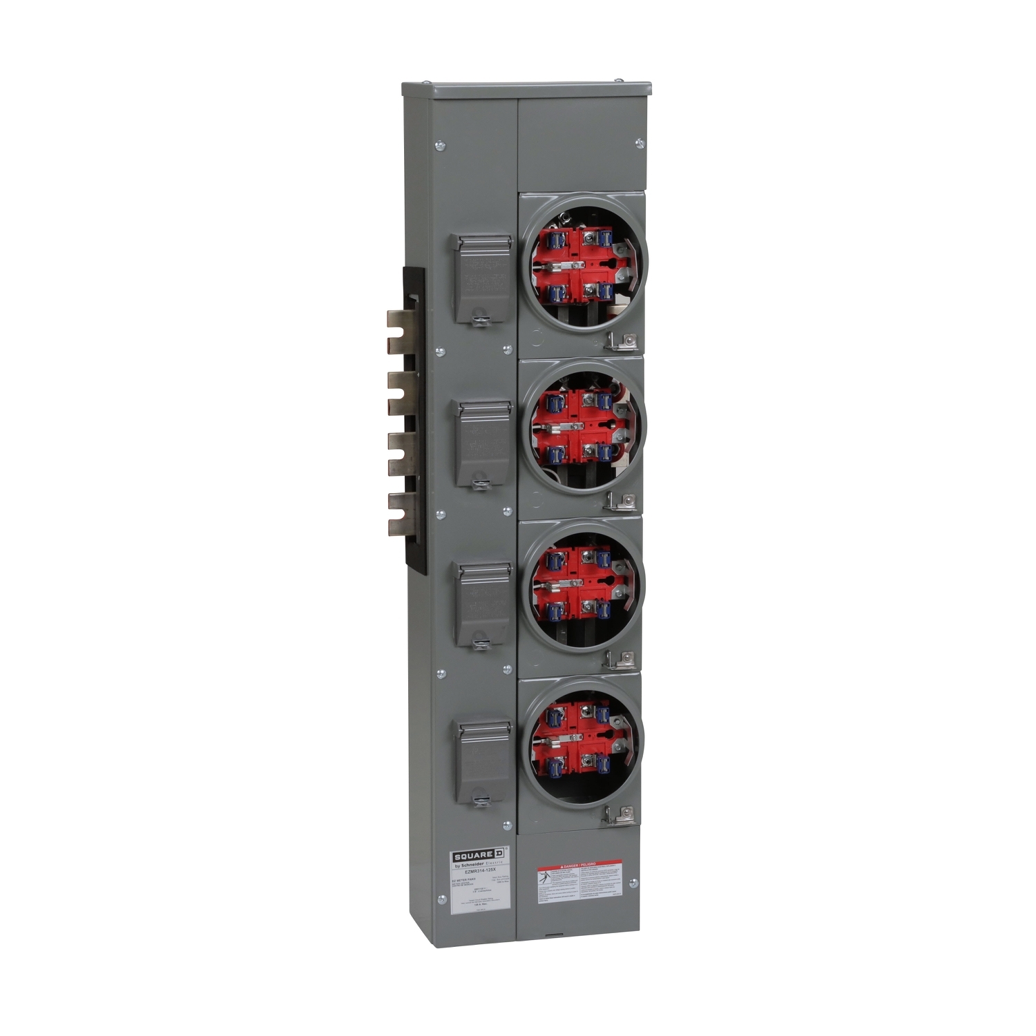 EZMR314125X Branch Unit, EZ Meter Pak, 125 Amp, 4 Socket, 208Y/120V, No Bypass, Ringless, Aluminum and Copper Busbar