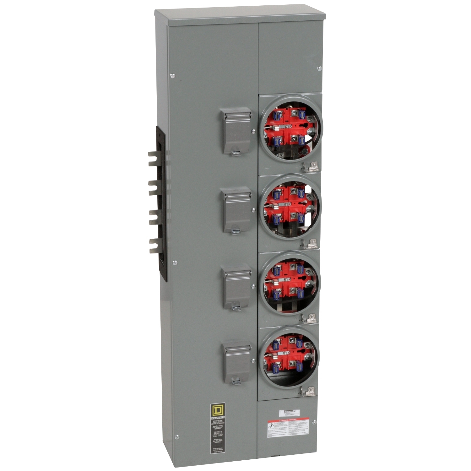 EZMR314225 Branch Unit, EZ Meter Pak, 225 Amp, 4 Socket, 208Y/120V, No Bypass, Ringless, Aluminum Busbar