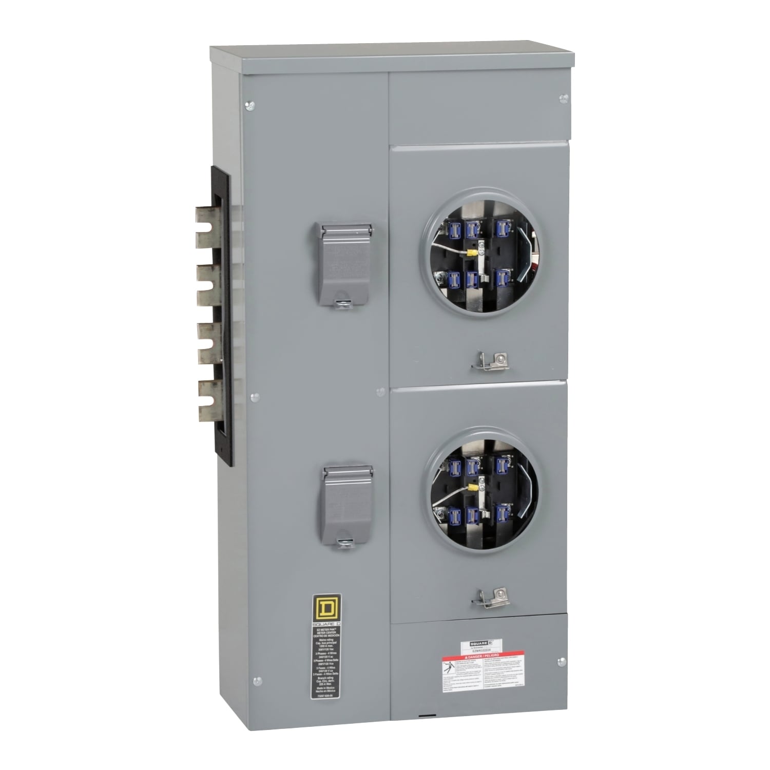 EZMR332225 EZ Meter Pak Meter Center Branch Unit, 225 Amp, 3 Phase, Ringless, No Bypass, 7 Jaw with no release, 2 Socket, 208Y/120V