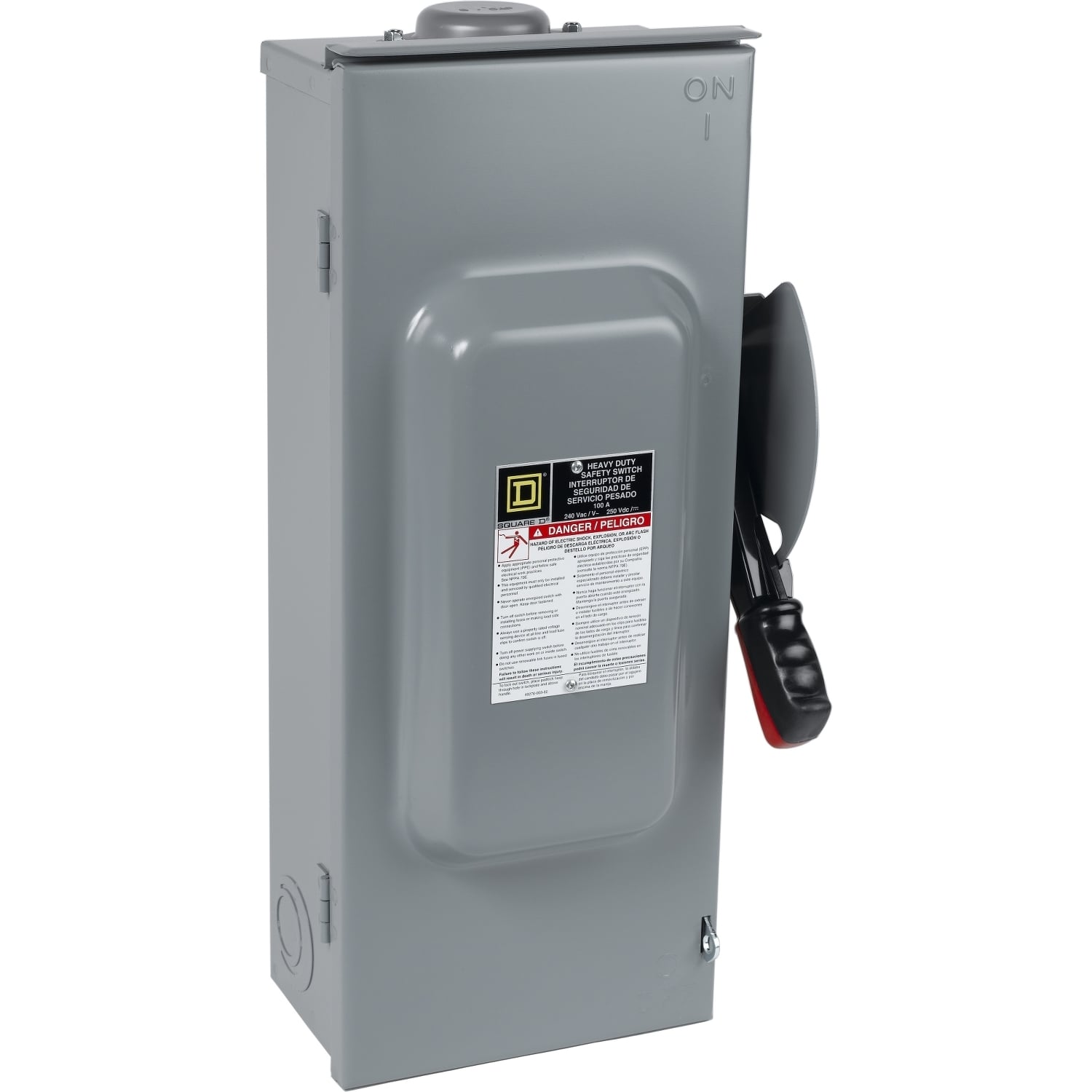 H327R Heavy Duty Fusible Rainproof Safety Switch, 240 V AC/250 V DC, 800 A, 250 hp at 240 VAC, 50 hp at 250 VDC, 3NO 3 Form A Contact, 3 Poles