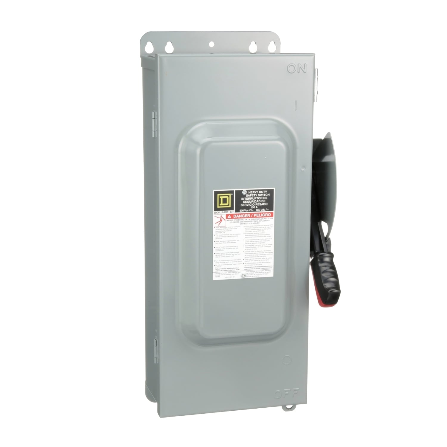 H363AWK Dusttight Heavy Duty Iceproof Fusible Rainproof Safety Switch, 600 VAC/VDC, 100 A, 30 hp, 50 hp, 3PST Contact, 3 Poles