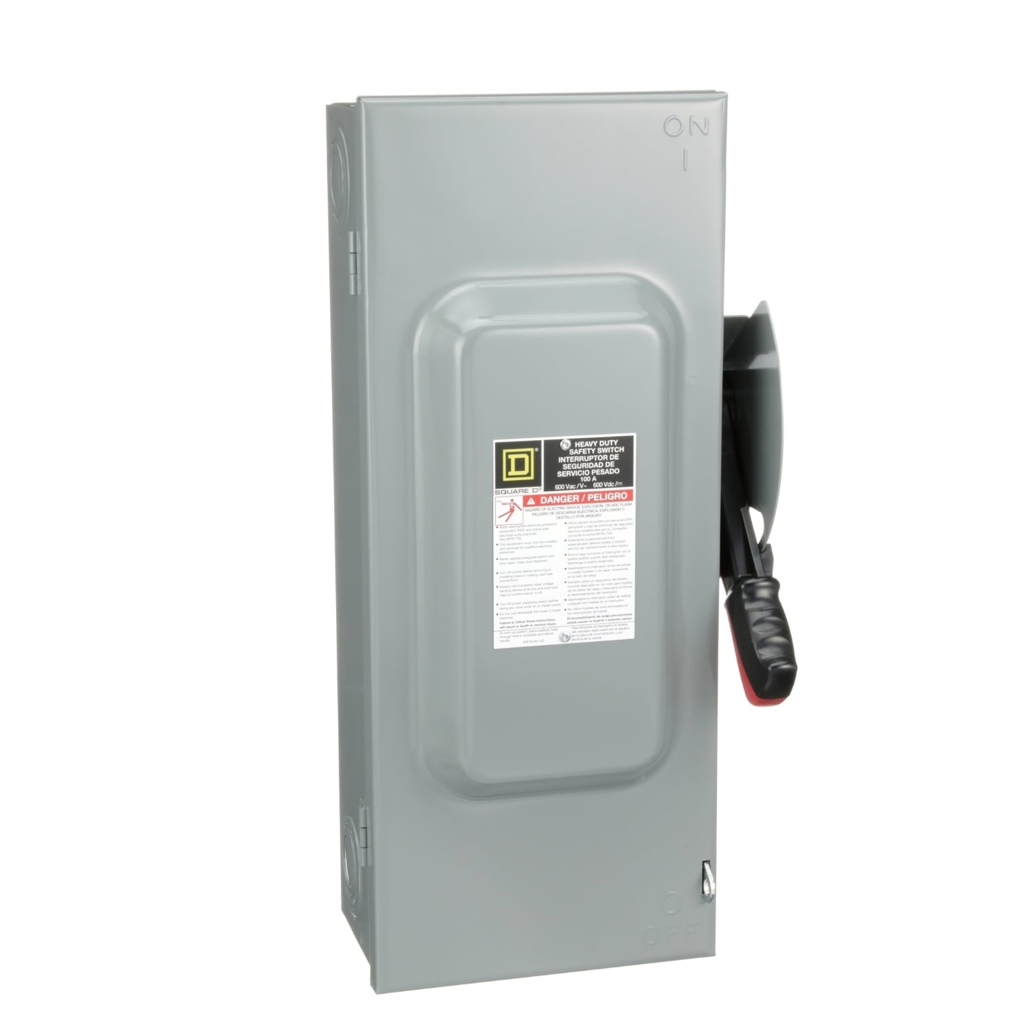 H363N Heavy Duty Fusible Safety Switch With Factory Installed Neutral, 600 VAC/VDC, 100 A, 30 hp, 50 hp, 3PST Contact, 3 Poles