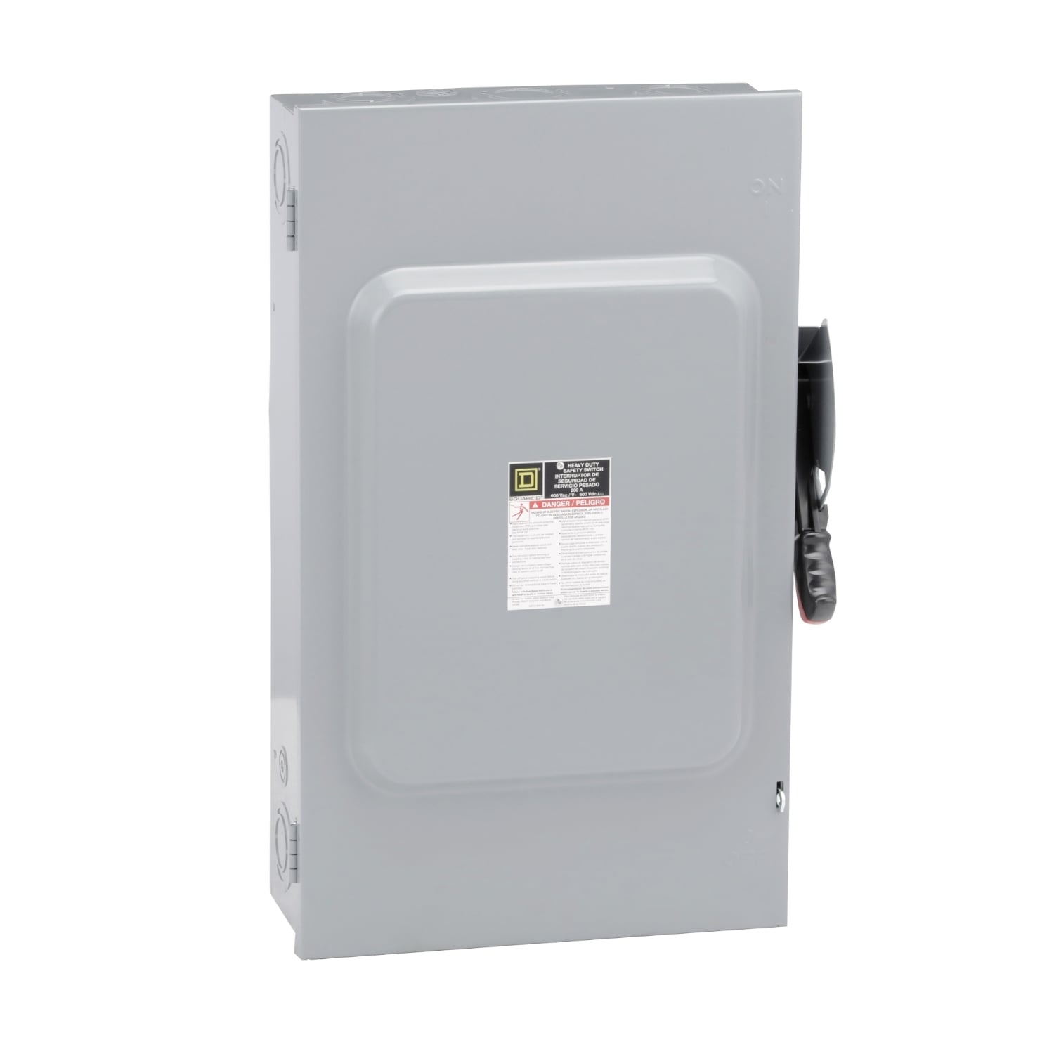 H364N Heavy Duty Fusible Safety Switch With Factory Installed Neutral, 600 VAC/VDC, 200 A, 50 hp, 60 hp, 3PST Contact, 3 Poles