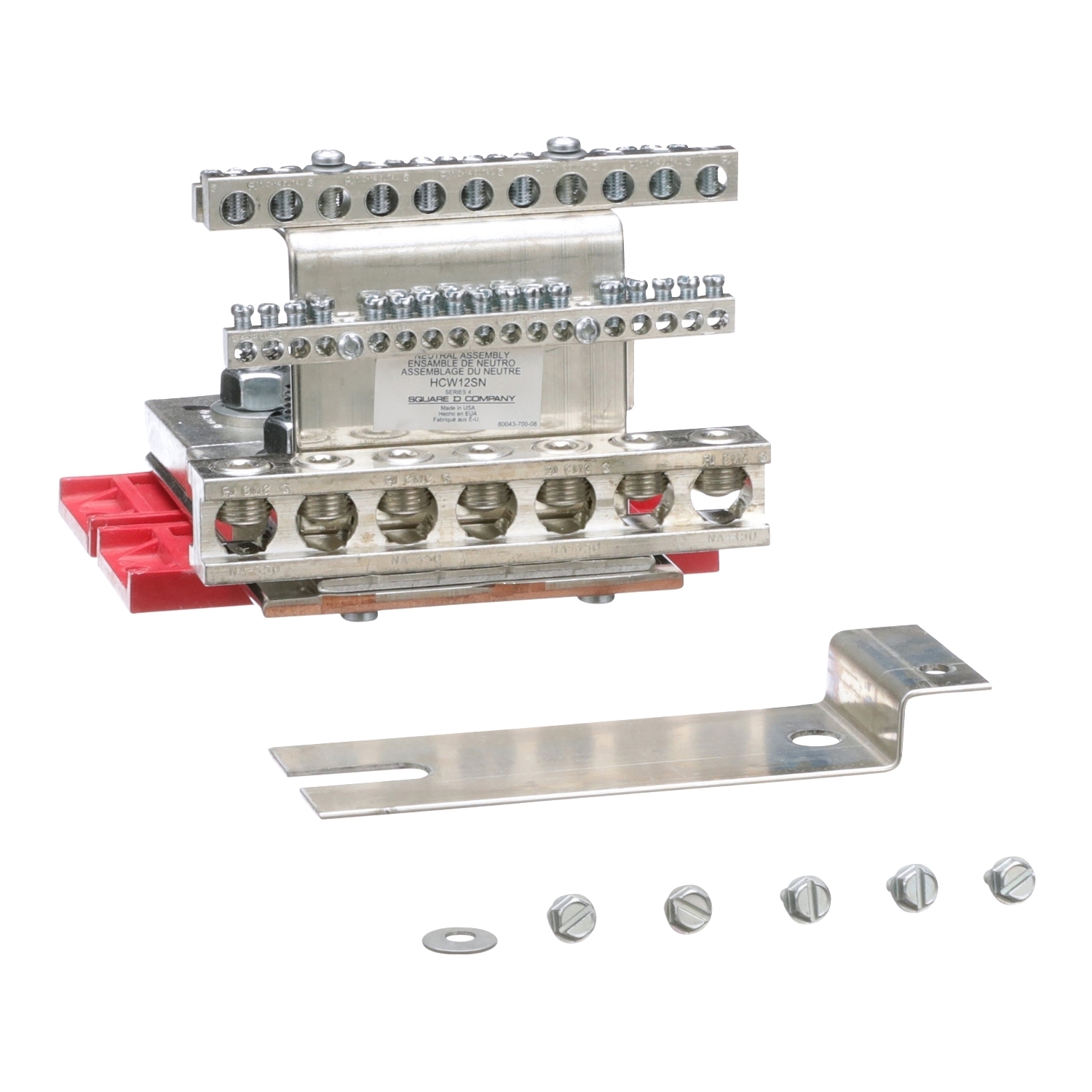HCW12SN Solid Neutral Assembly, For Use With I-Line HCP, HCW, HCWM Series Panelboard, 1200 A, 3/0 AWG to 600 kcmil Al/Cu, Aluminum