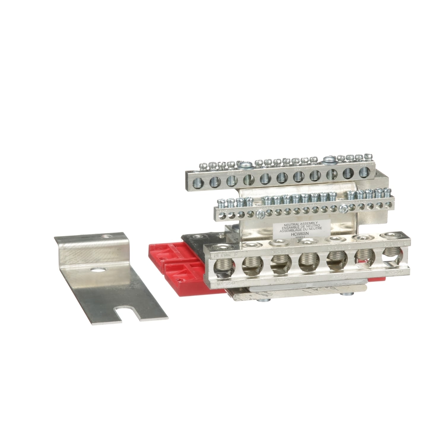HCW6SN I-Line Solid Mechanical Lug Solid Neutral Assembly, For Use With HCP Circuit Breaker Power Distribution Panelboard, 600 V AC/250 V DC, 600 A, 60 Hz, 3 Phase, 4 AWG to 600 kcmil Al/Cu, Surface Mount, Aluminum/Copper