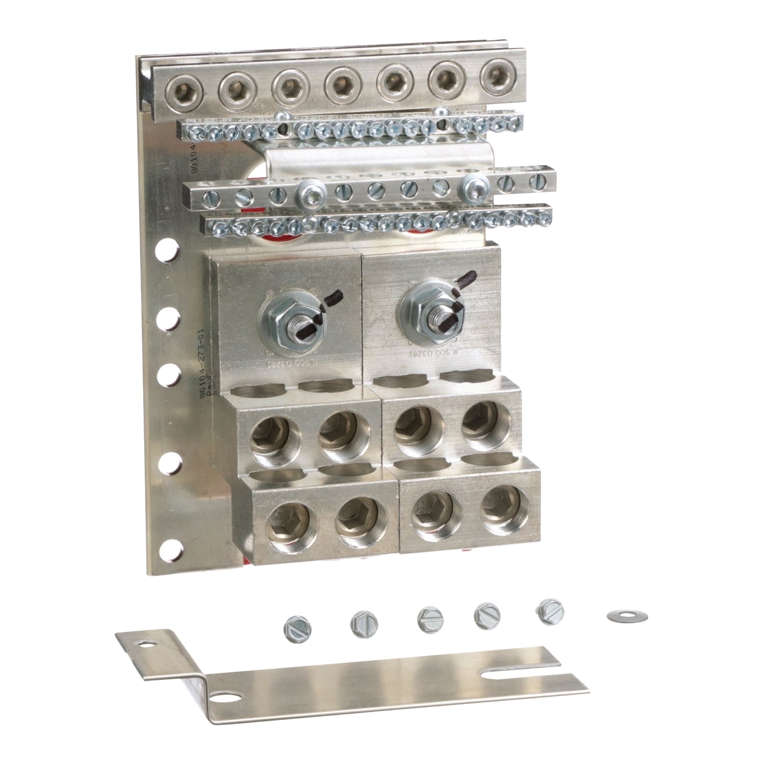 HCWM12SN Solid Mechanical Lug Neutral Assembly, For Use With I-Line HCR-U Series Circuit Breaker Panelboard, (9) 14 to 1/0 AWG, (7) 6 AWG to 350 kcmil, (28) 14 to 4 AWG, (4) 3/0 AWG to750 kcmil Terminal Wire, 1200 A, Direct Mounting