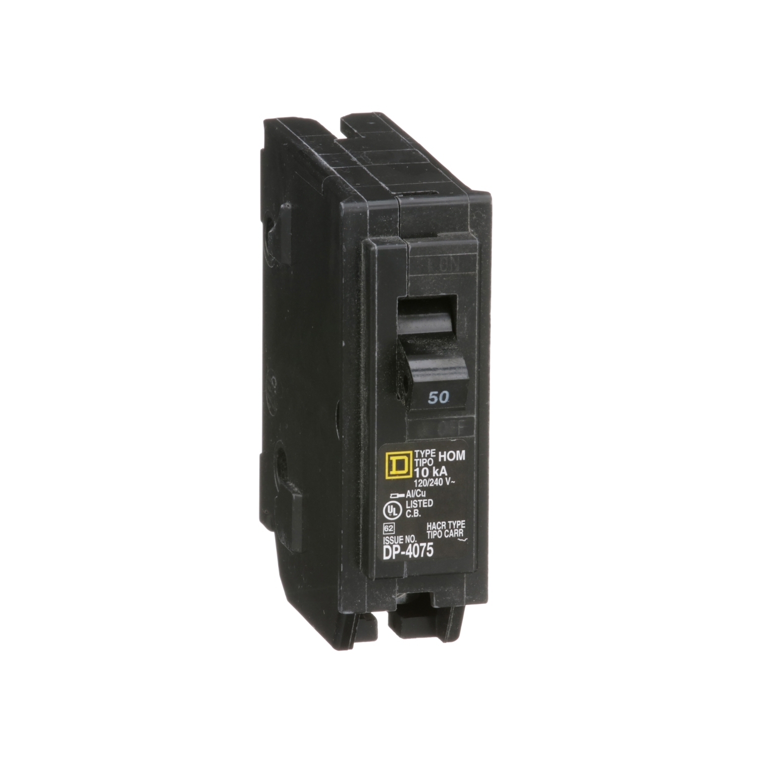 HOM150 Homeline Miniature Circuit Breaker, 50 Amp, 1 Pole, 120/240V