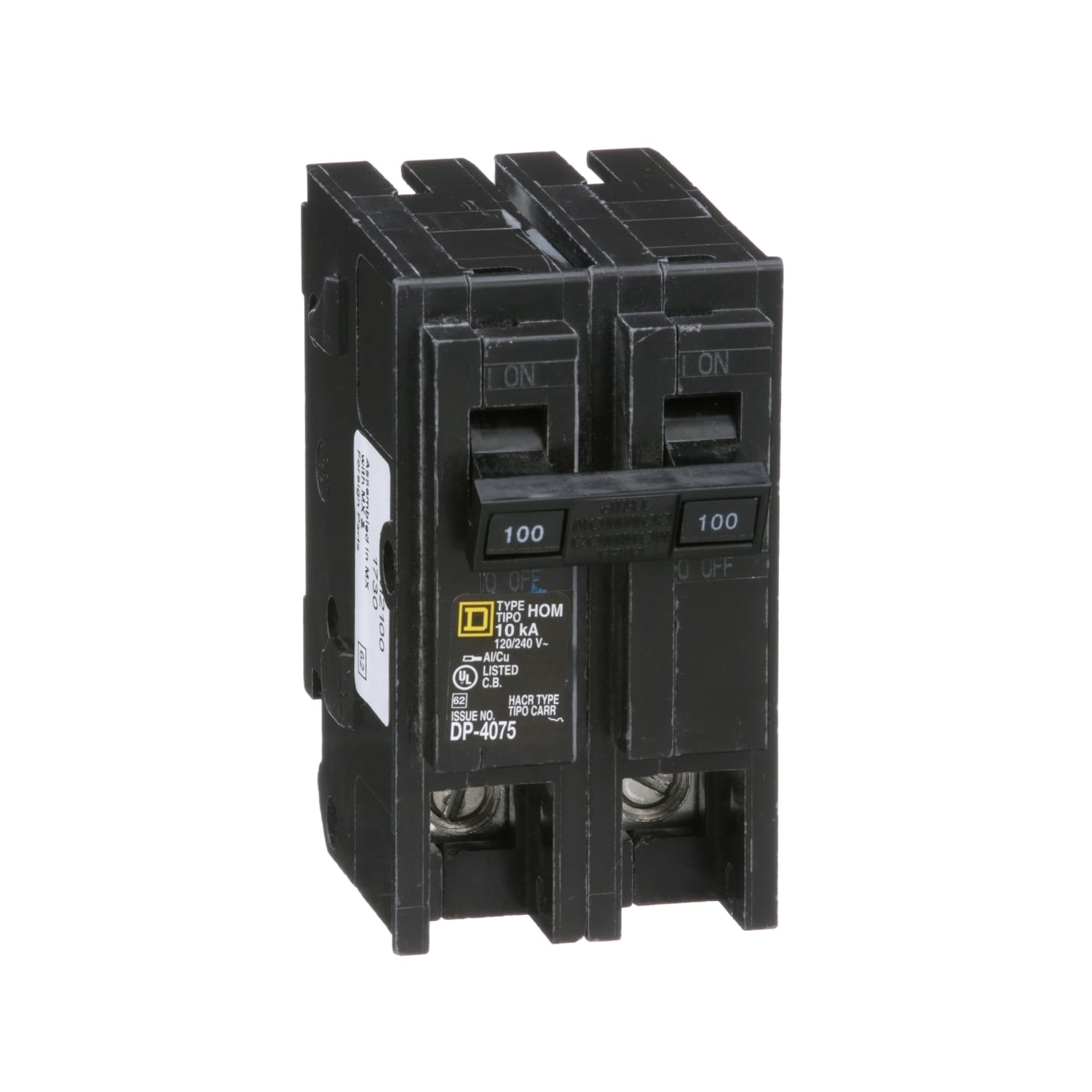 HOM2100 Homeline Miniature Circuit Breaker, 100 Amp, 2 Pole, 120/240V