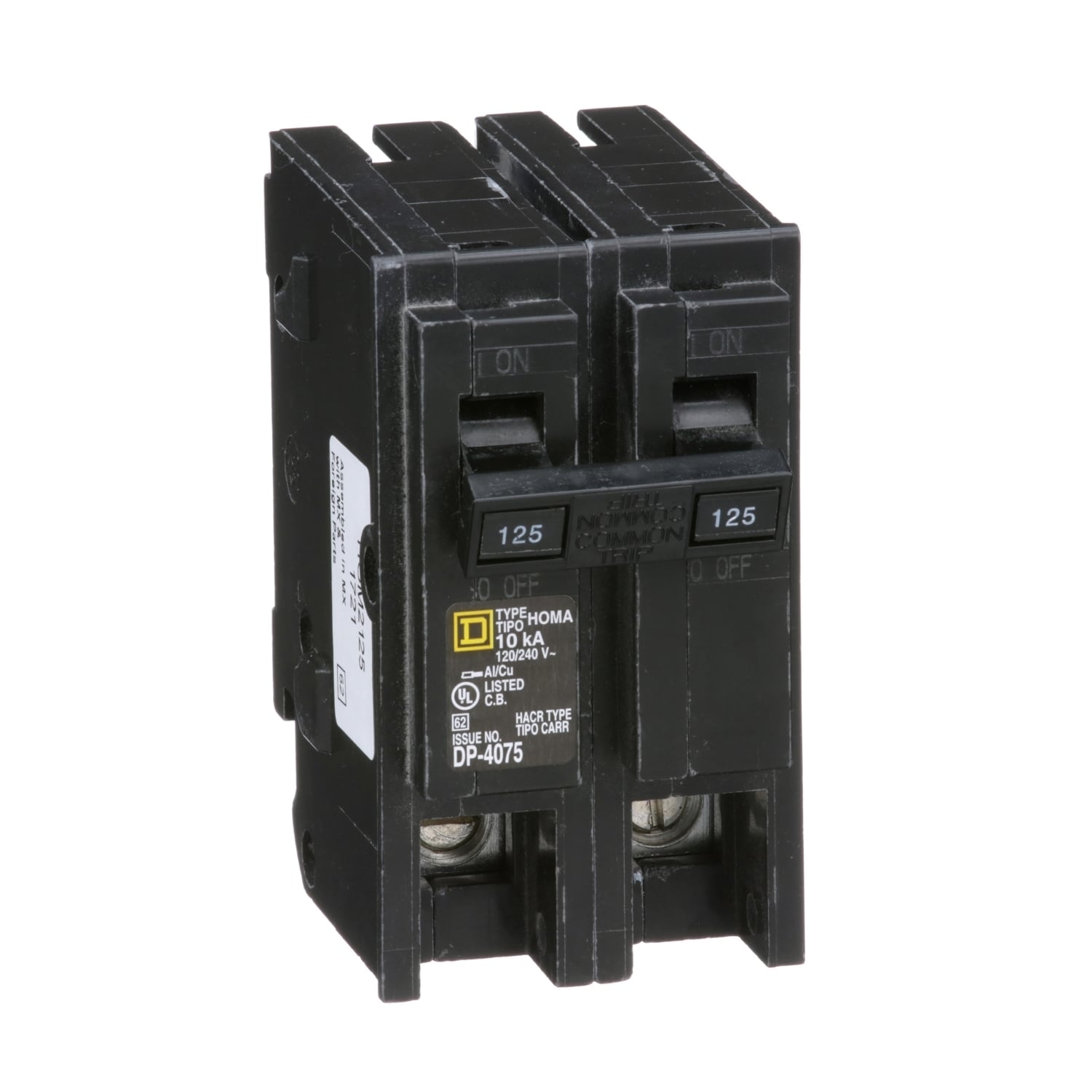 HOM2125 Homeline Miniature Circuit Breaker, 125 Amp, 2 Pole, 120/240V