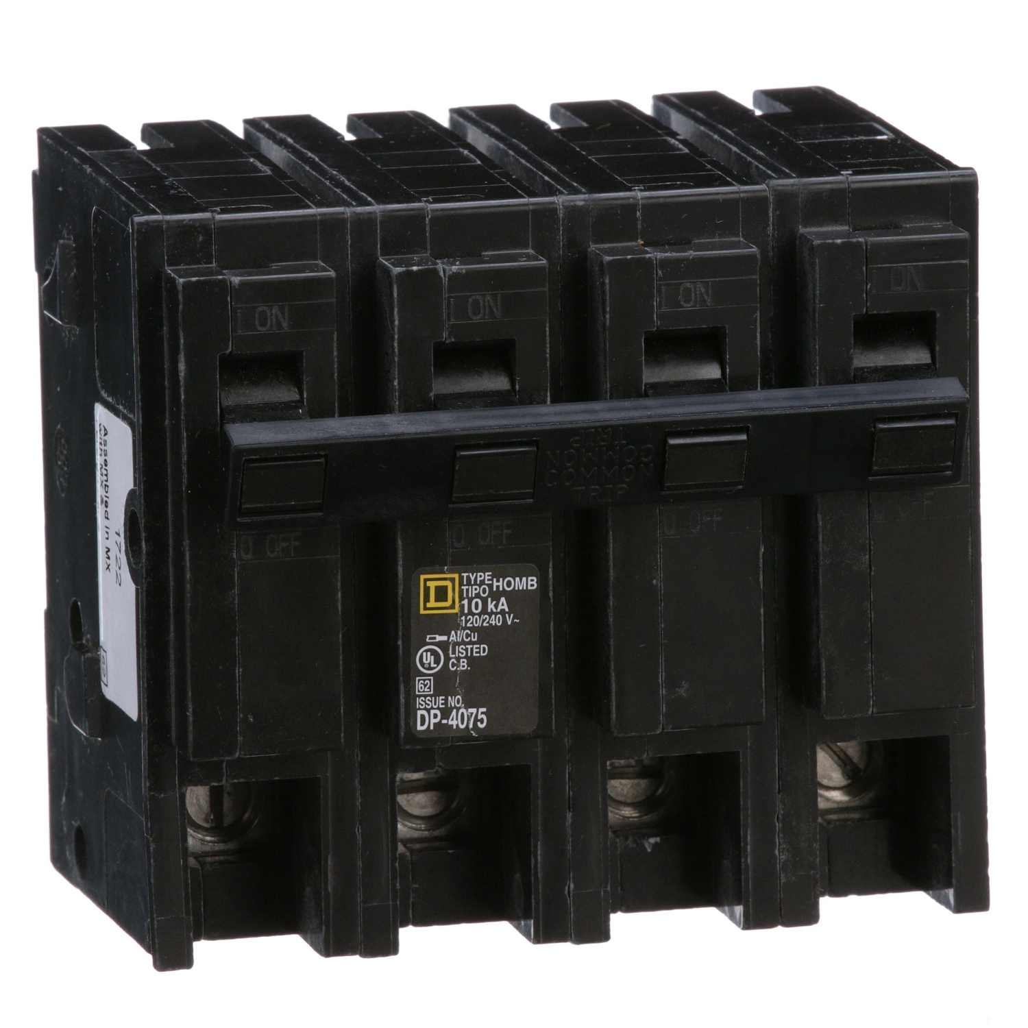 HOM2150 Homeline Miniature Circuit Breaker, 150 Amp, 4 Pole, 120/240V