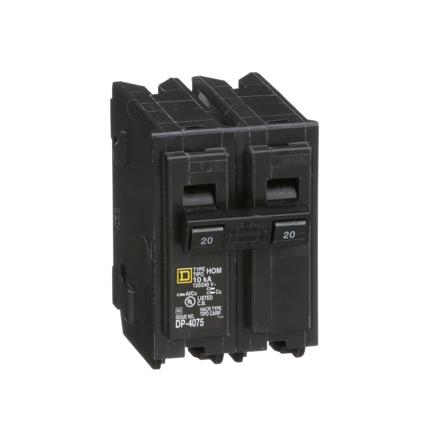 HOM220 Homeline Miniature Circuit Breaker, 20 Amp, 2 Pole, 120/240V