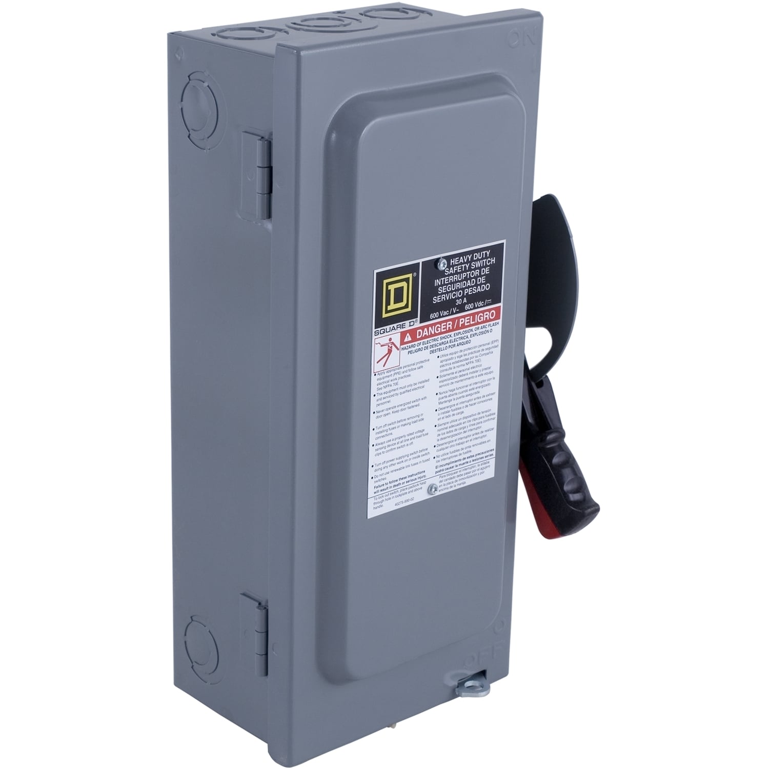 HU463 F5 General Purpose Non-Fusible Heavy Duty Safety Switch, 600 V AC/DC, 100 A, 50 hp at 600 VAC 2-Phase, 75 hp at 600 VAC 3-Phase, 30 hp at 600 VDC, 4 Poles