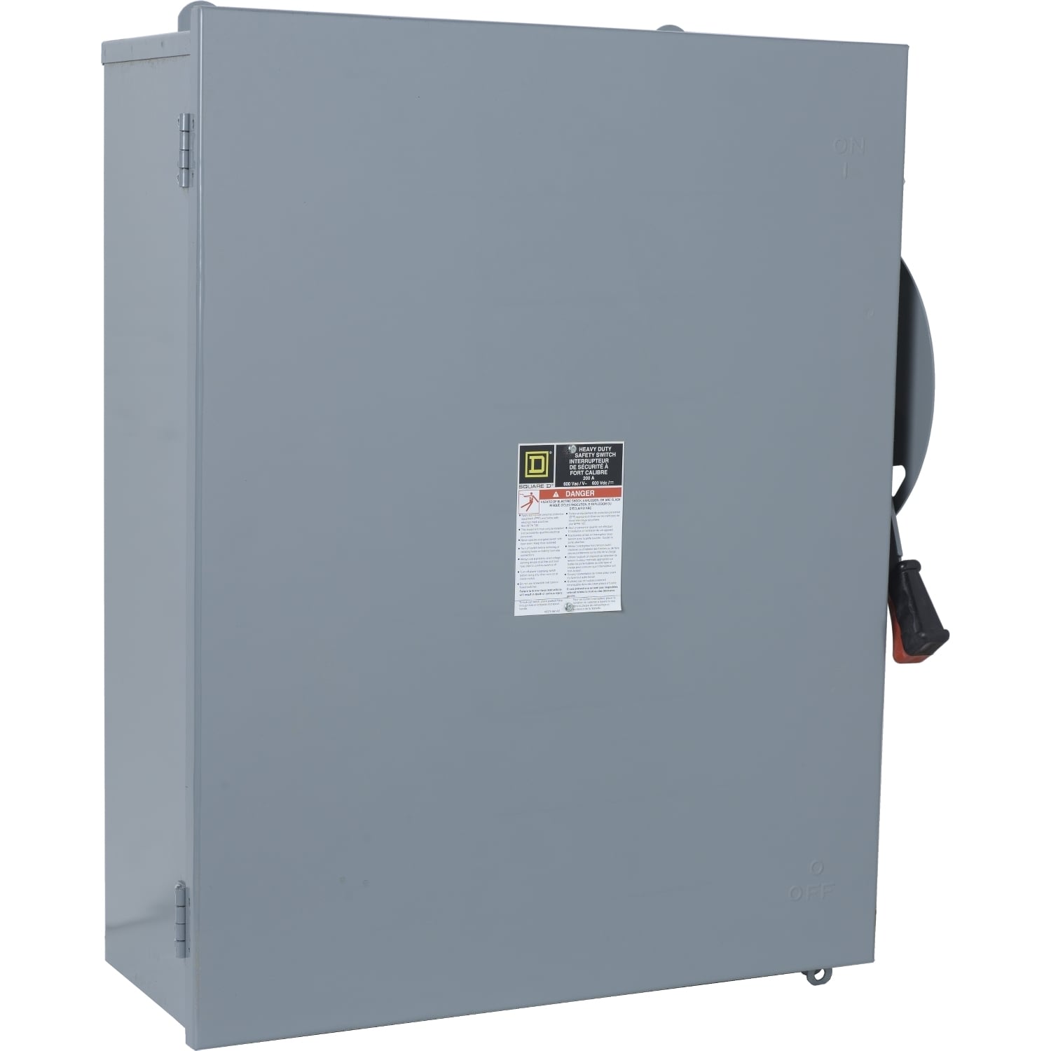 HU464 F5 General Purpose Heavy Duty Non-Fusible Safety Switch, 600 V AC/DC, 200 A, 50 hp at 600 VAC 2-Phase, 150 hp at 600 VAC 3-Phase, 50 hp at 600 VDC, 4 Poles