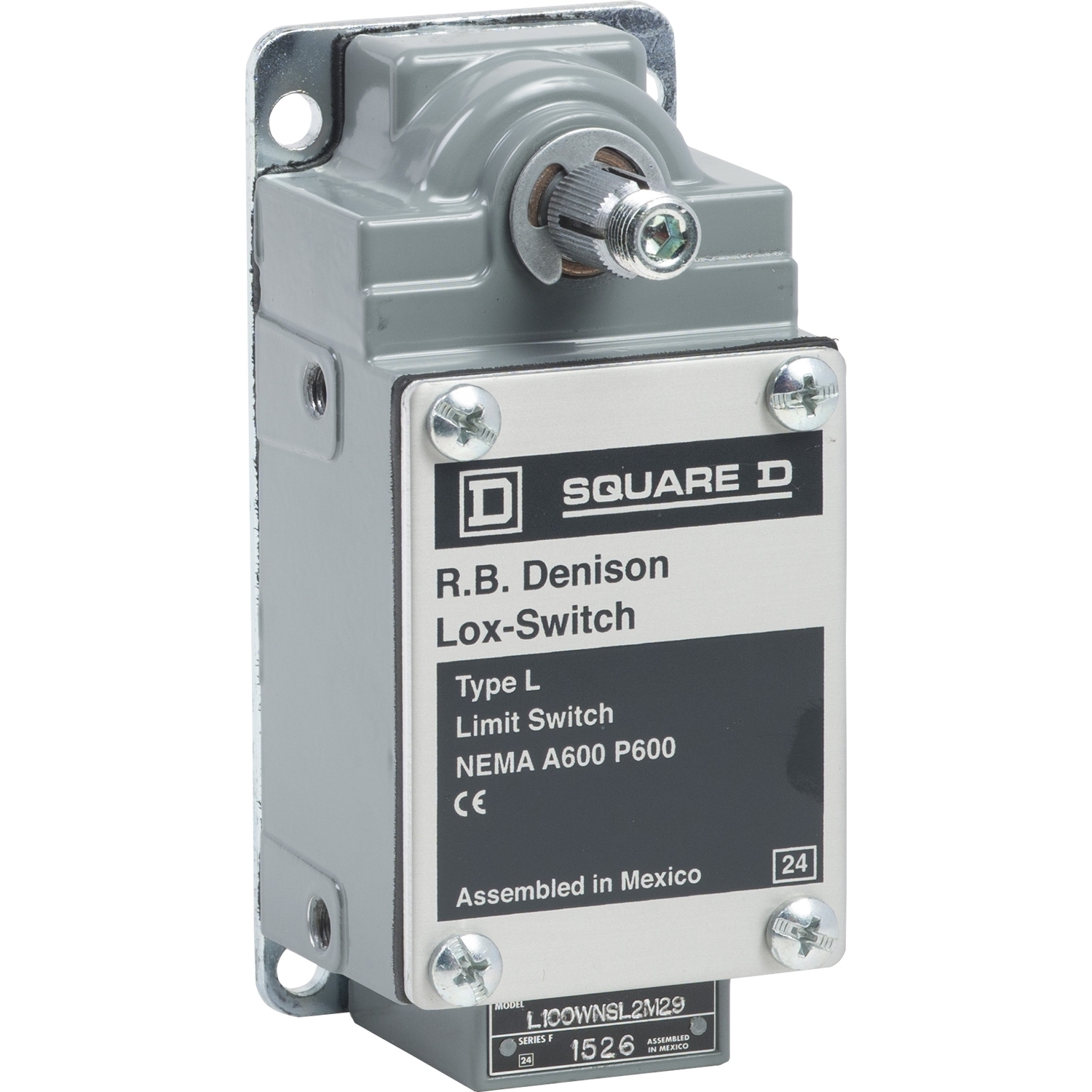 L100WNSL2M29 Severe Duty Mill Limit Switch, 600 V, 20 A, 1CO, 2NO 2 Form X DPST-DB Contact, 2 Poles