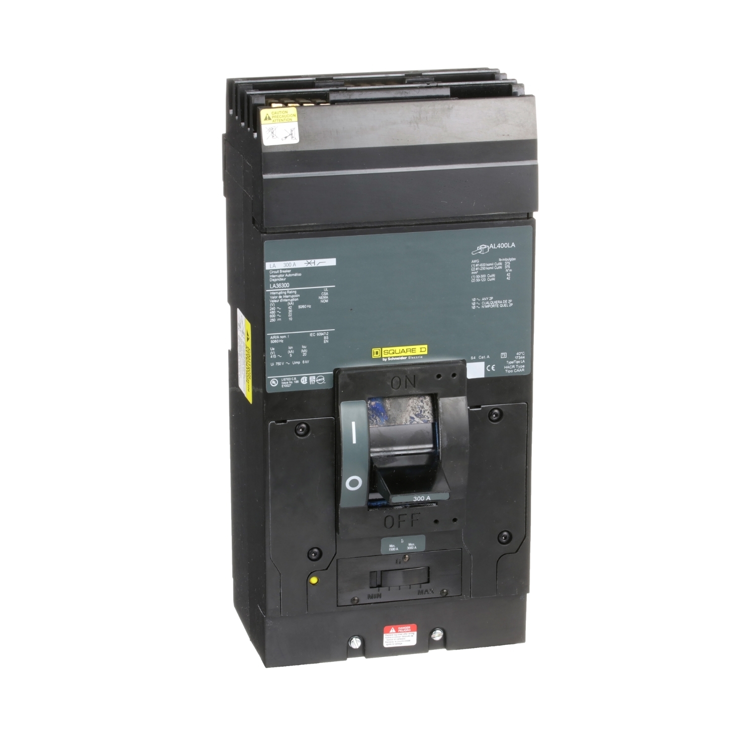 LA36300 Molded Case Circuit Breaker, 300 Amp, 3 Pole, 600V