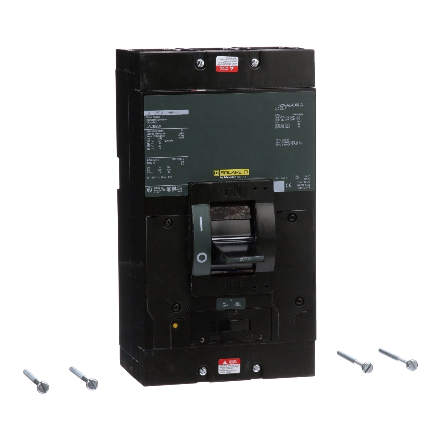 LAL36250 Molded Case Circuit Breaker, 250 Amp, 3 Pole, 600V