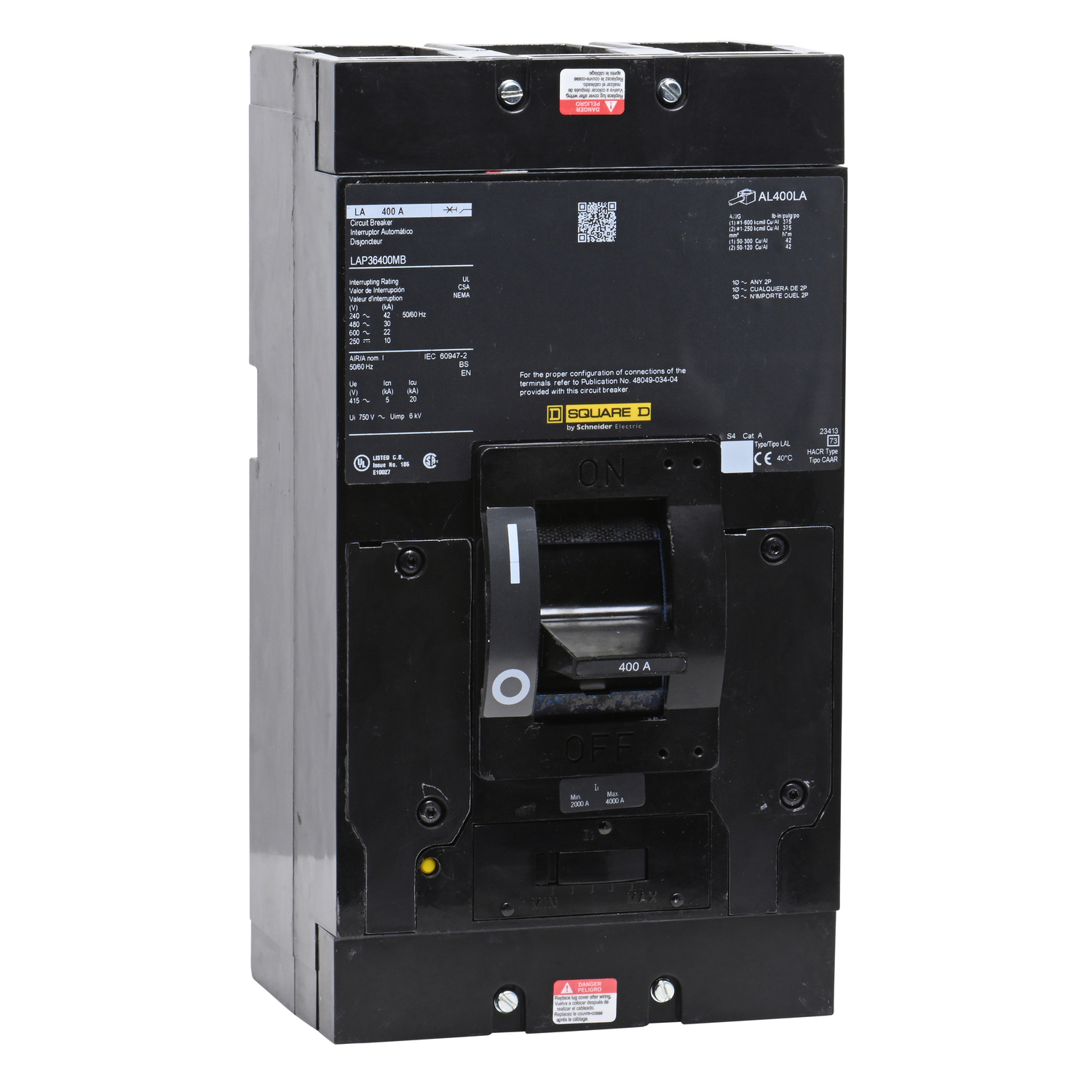 LAP36400MB Molded Case Circuit Breaker, 400 Amp, 3 Pole, 600V