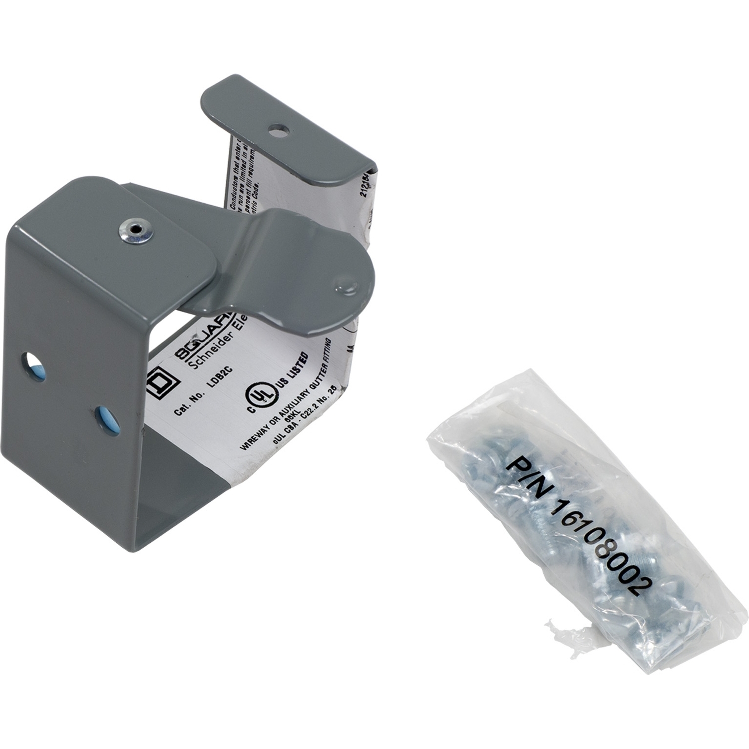 LDB2C Square-Duct Connector, 2-1/2 x 2-1/2 in, For Use With Type LDB 2-1/2 x 2-1/2 in NEMA 1 Wireway, Steel, Polyester Powder Coated
