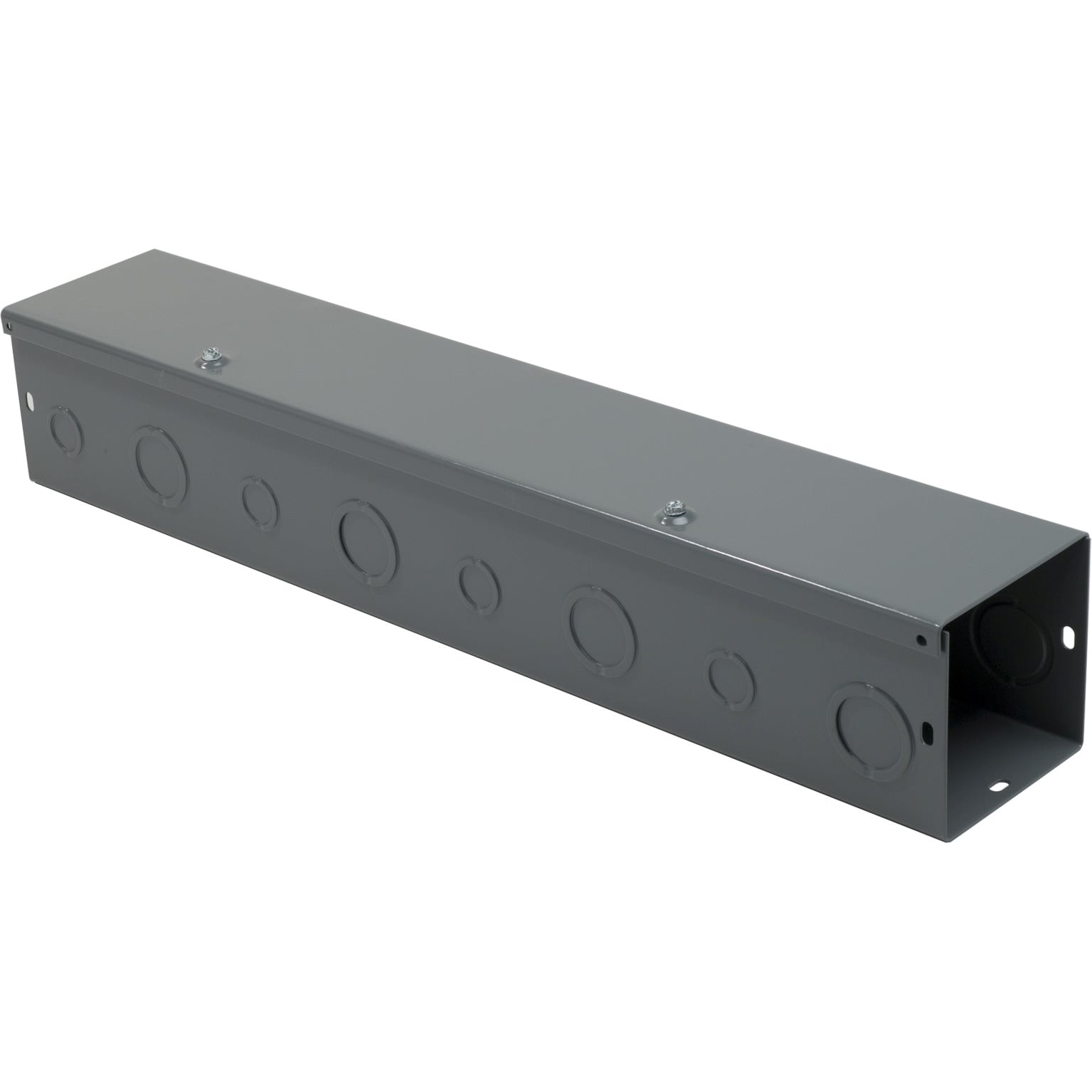 LDB42KO Square-Duct Type LDB Straight Length Wireway With Knockout, 2 ft L x 4 in W x 4 in H, Hinged Cover, Steel