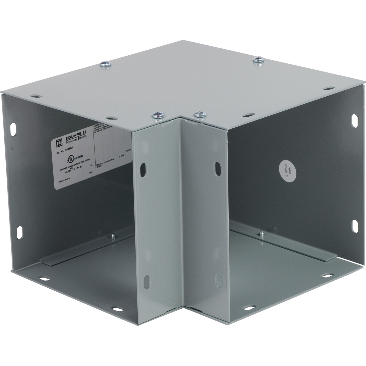 LDB690L Square-Duct Wireway Elbow, 6 in W x 6 in H, 90 deg Bend, Steel/Polyester