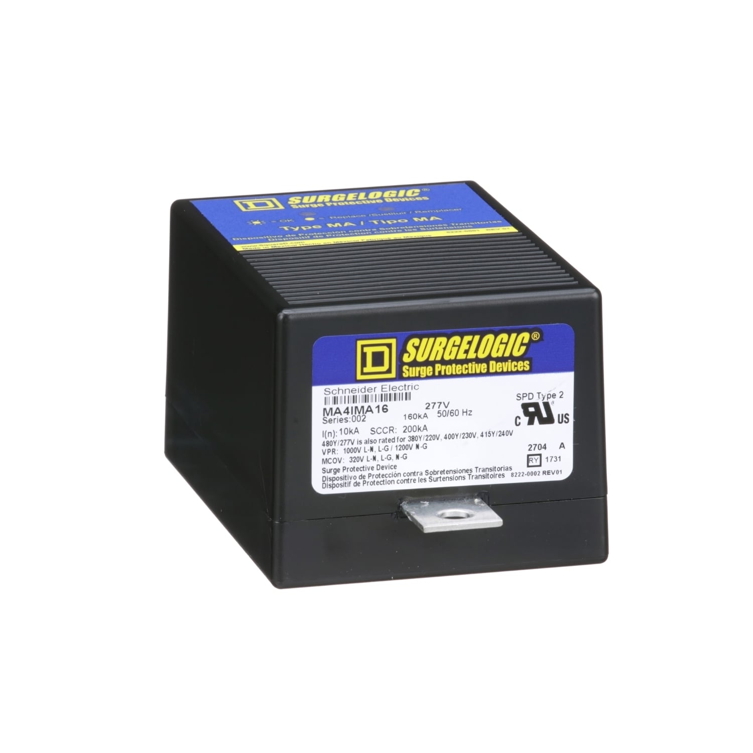 MA4IMA16 Surgelogic SPD Type 2 Surge Protection Module, 480Y/277 V AC, 50/60 Hz, 3 Poles, 200 kA SCCR, 3 Phase