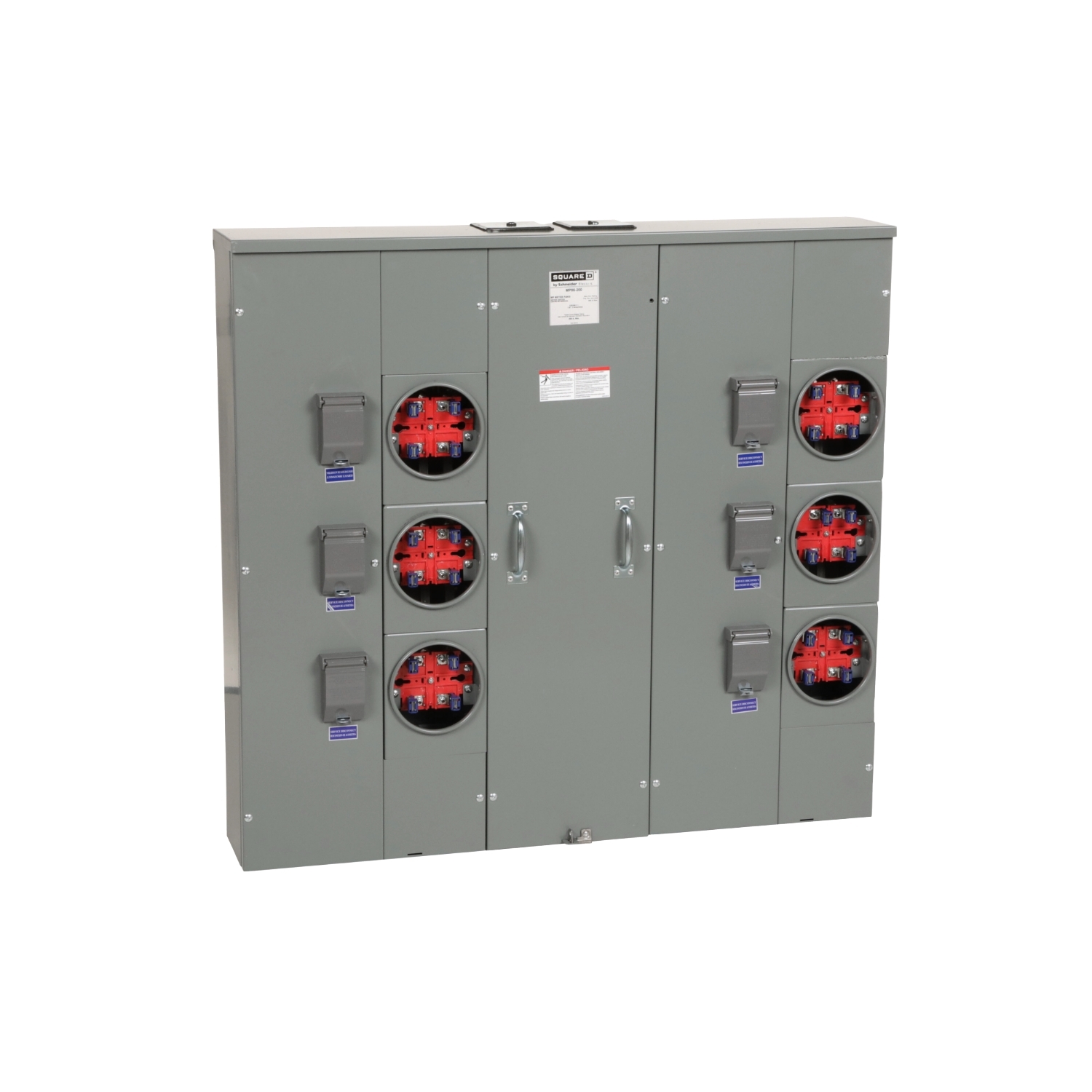 MP86200 MP Meter Pak 200 Amp, 1 Phase, Ringed, No Bypass, 4 Jaw, 6 Socket, OH, UG, 240V