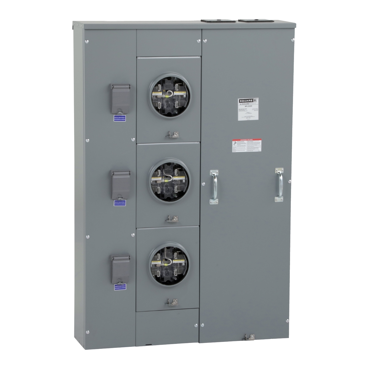 MPL53225 MP Meter Pak Meter Center, 225 Amp, 1 Phase, Ringless, Lever, 5 Jaw, 3 Socket, OH, UG, 240V