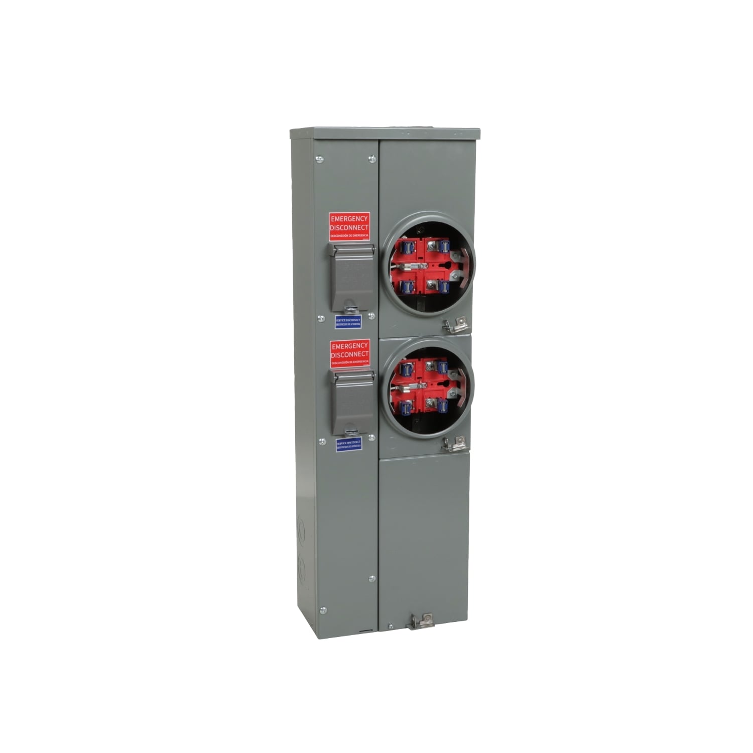 MPR22125 MP Meter Pak Meter Center, 125 Amp, 1 Phase, Ringless, No Bypass, 5 Jaw, 2 Socket, OH, UG, 240V