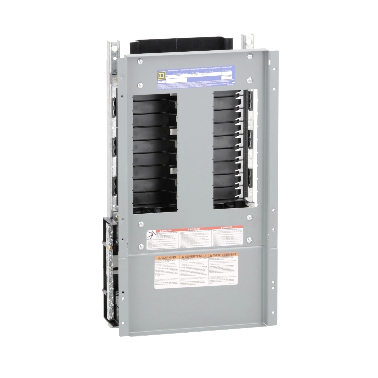 NF418L1 NF Series Bottom Panelboard Interior, 480Y/277 VAC, 600Y/347 VAC, 125 A, 18 Spaces, 100 kA Short Circuit