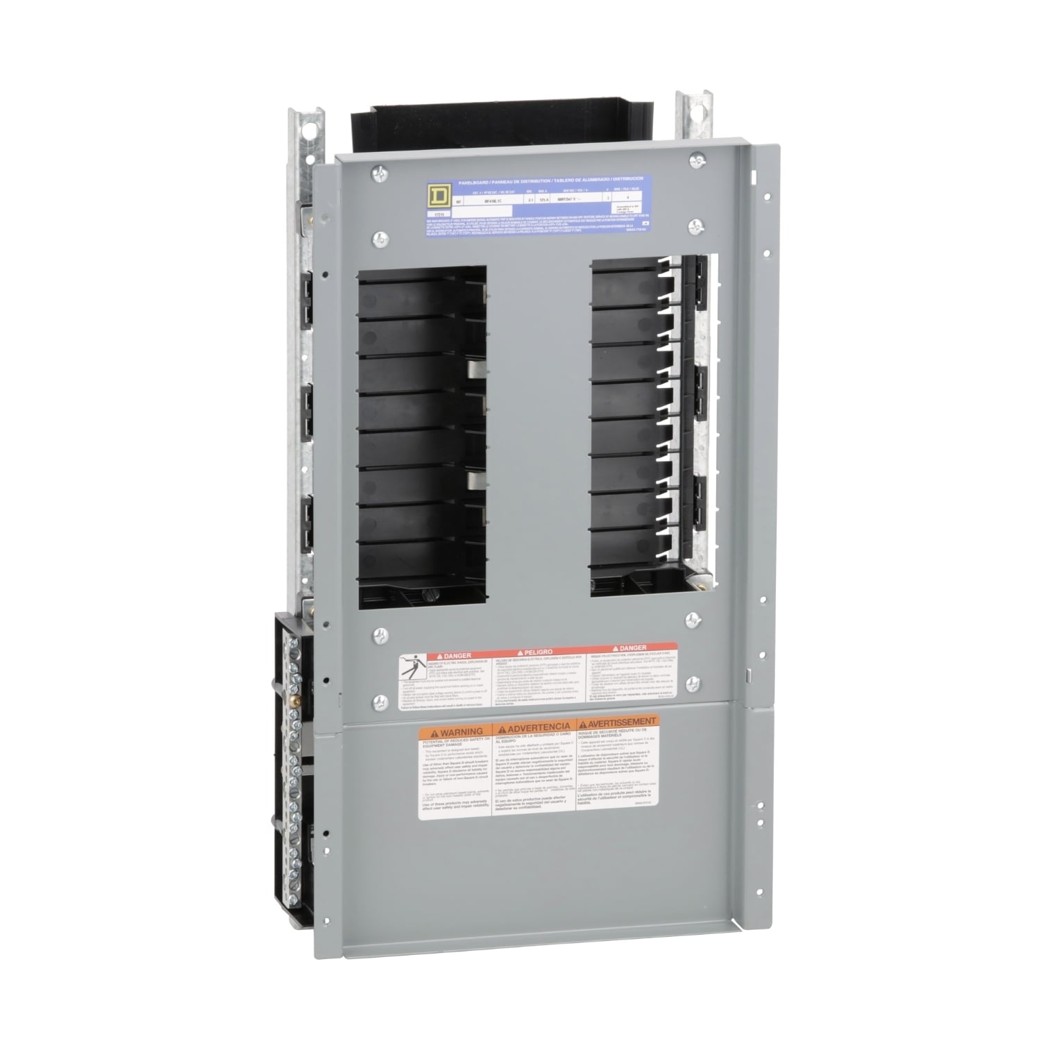 NF418L1C I-Line NF Series 3-Phase Bottom Panelboard Interior, 480Y/277 VAC, 600Y/347 VAC, 125 A, 18 Spaces, 100 kA SCCR