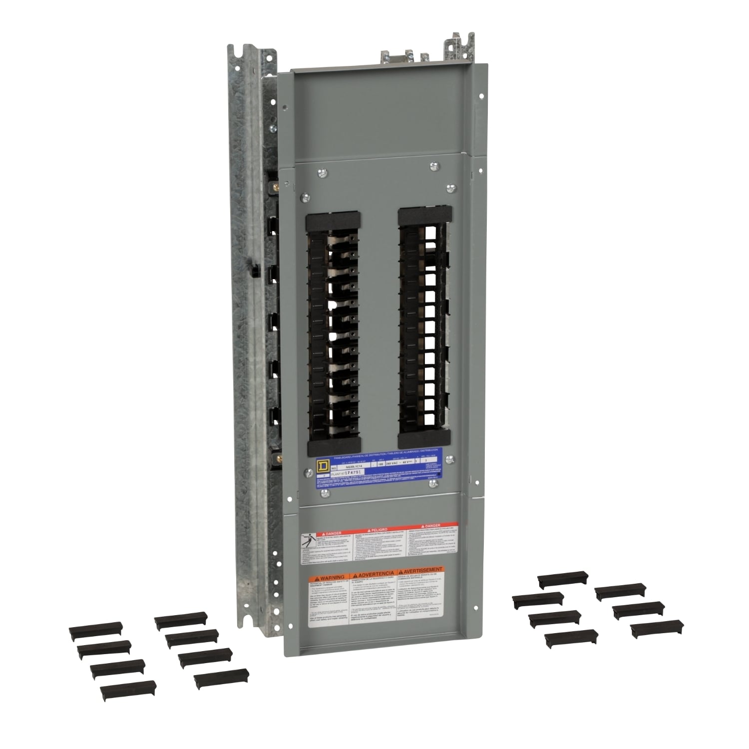 NQ30L1C14 NQ Series 1-Phase Panelboard Interior, 240 V AC/48 V DC, 100 A, 30 Spaces, 65000/100000 A SCCR