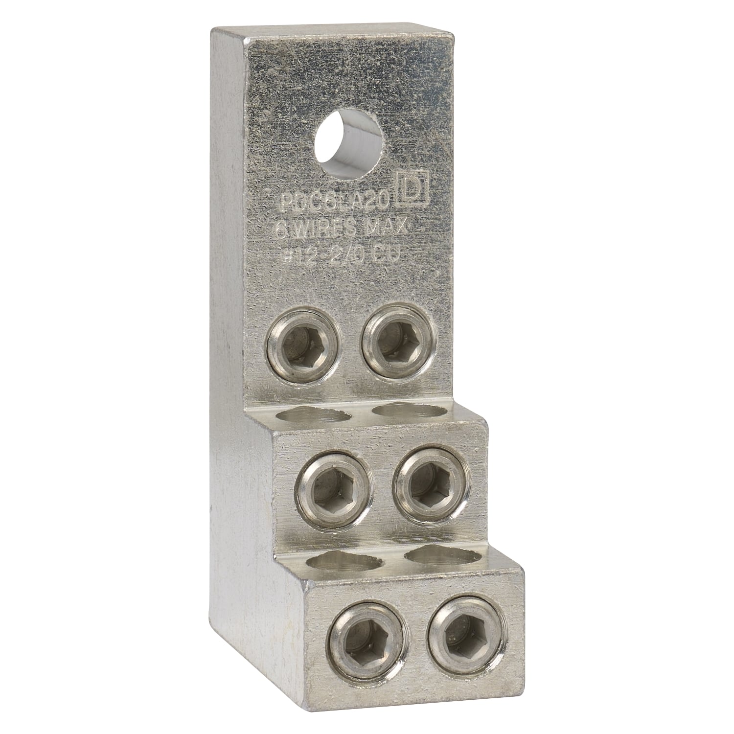 PDC6LA20 PowerPact MasterPact Power Distribution Connector, (6) 12 to 2/0 AWG Cu, For Use With 125 to 400 A LAL, LHL, Q4L Frame Molded Case Circuit Breaker