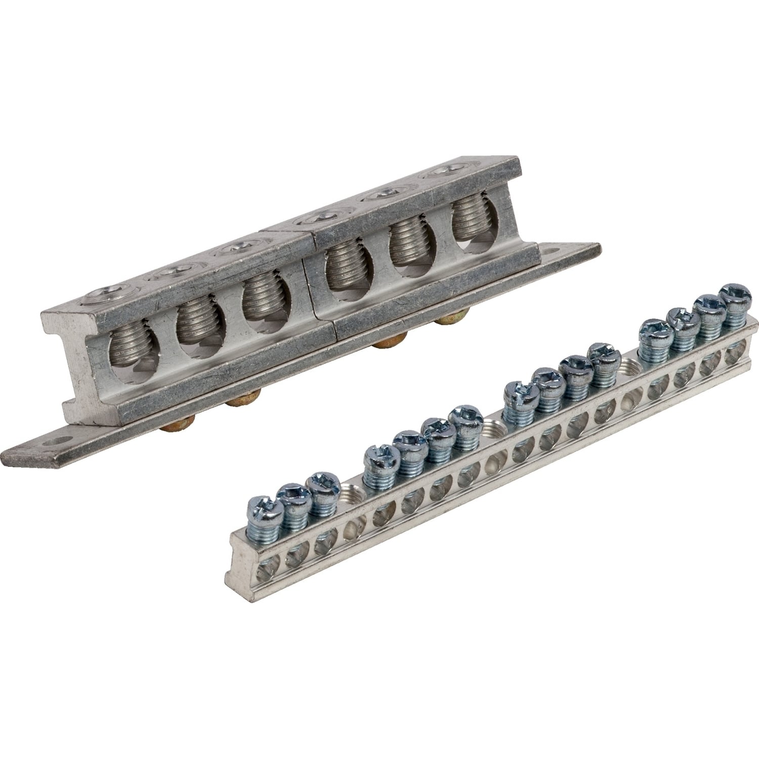 PK15GTA6 1-Phase Direct Mount Ground Bar Assembly, 5.88 in L, (2) 14 to 12 AWG, (1) 14 to 4 AWG, (2) 12 to 10 AWG, (1) 12 to 4 AWG, 6 to 3/0 AWG Aluminum/Copper Conductor, 15 Terminals, For Use With Homeline Loadcenter and QO Circuit Breaker
