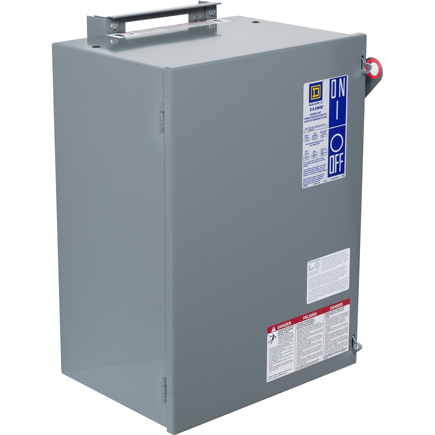 PS4620G I-Line 4-Pole Type PS Class H Vertical Mount Fusible Busway Plug-In Unit With Integral Ground Bus, 347 to 600 V AC, 200 A, 4 Wires, NEMA 1 Enclosure