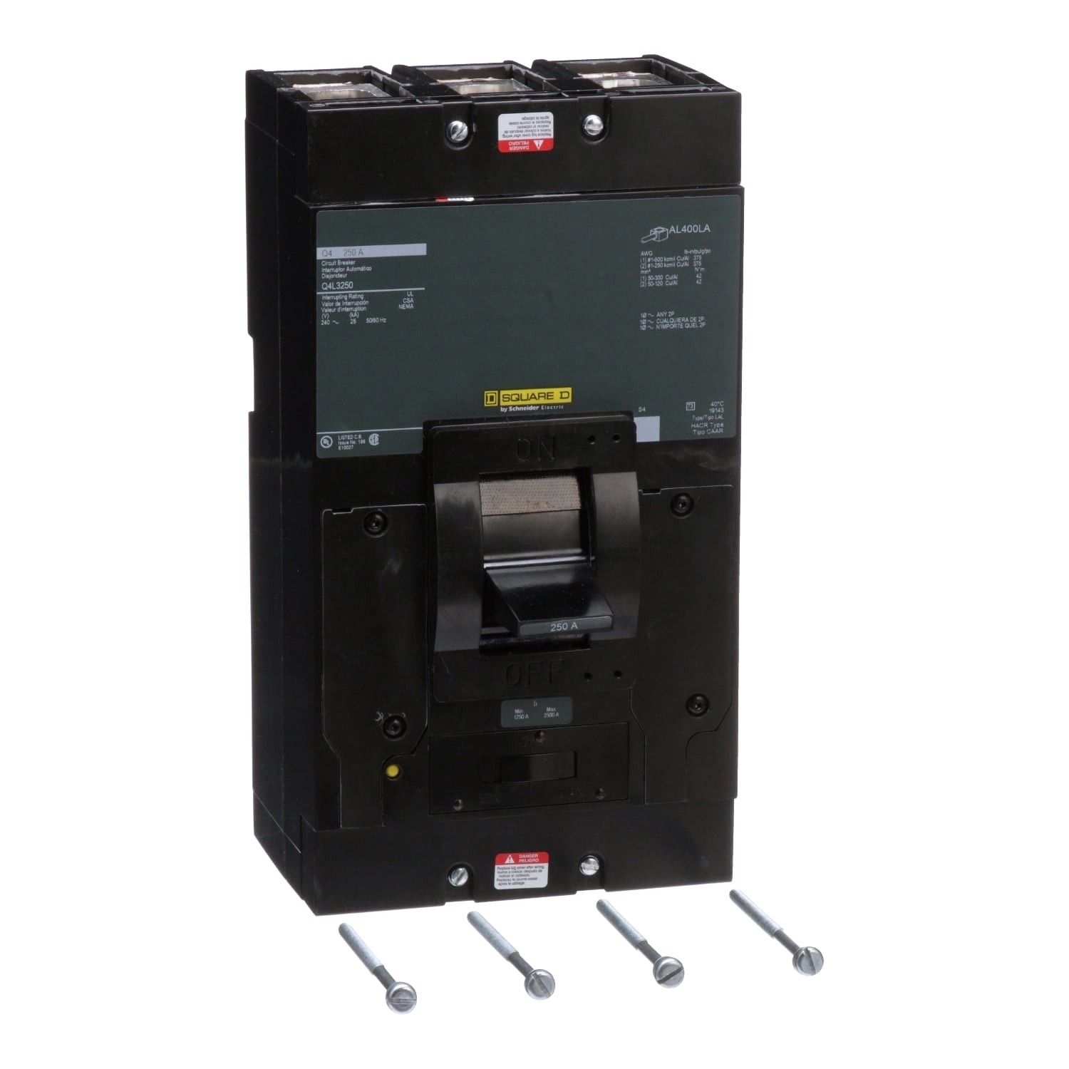 Q4L3250 Molded Case Circuit Breaker, 250 Amp, 3 Pole, 240V