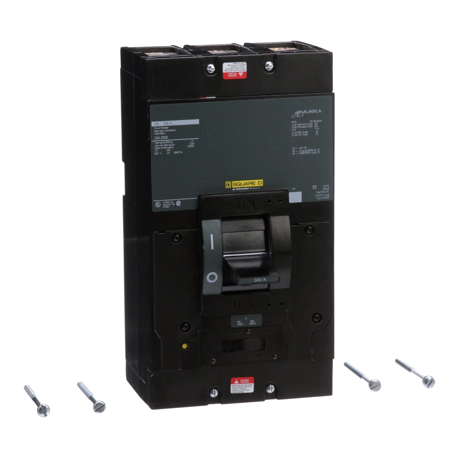 Q4L3300 Molded Case Circuit Breaker, 300 Amp, 3 Pole, 240V