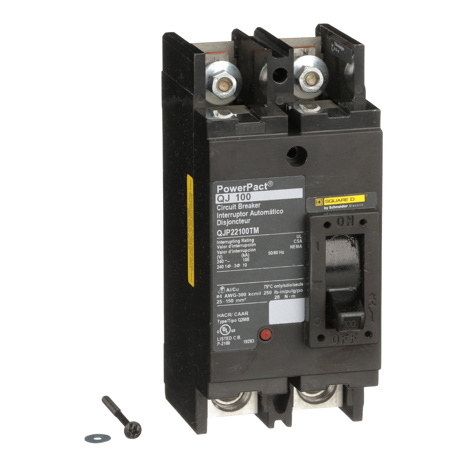 QJP22200TM Molded Case Circuit Breaker, 200 Amp, 2 Pole, 240V