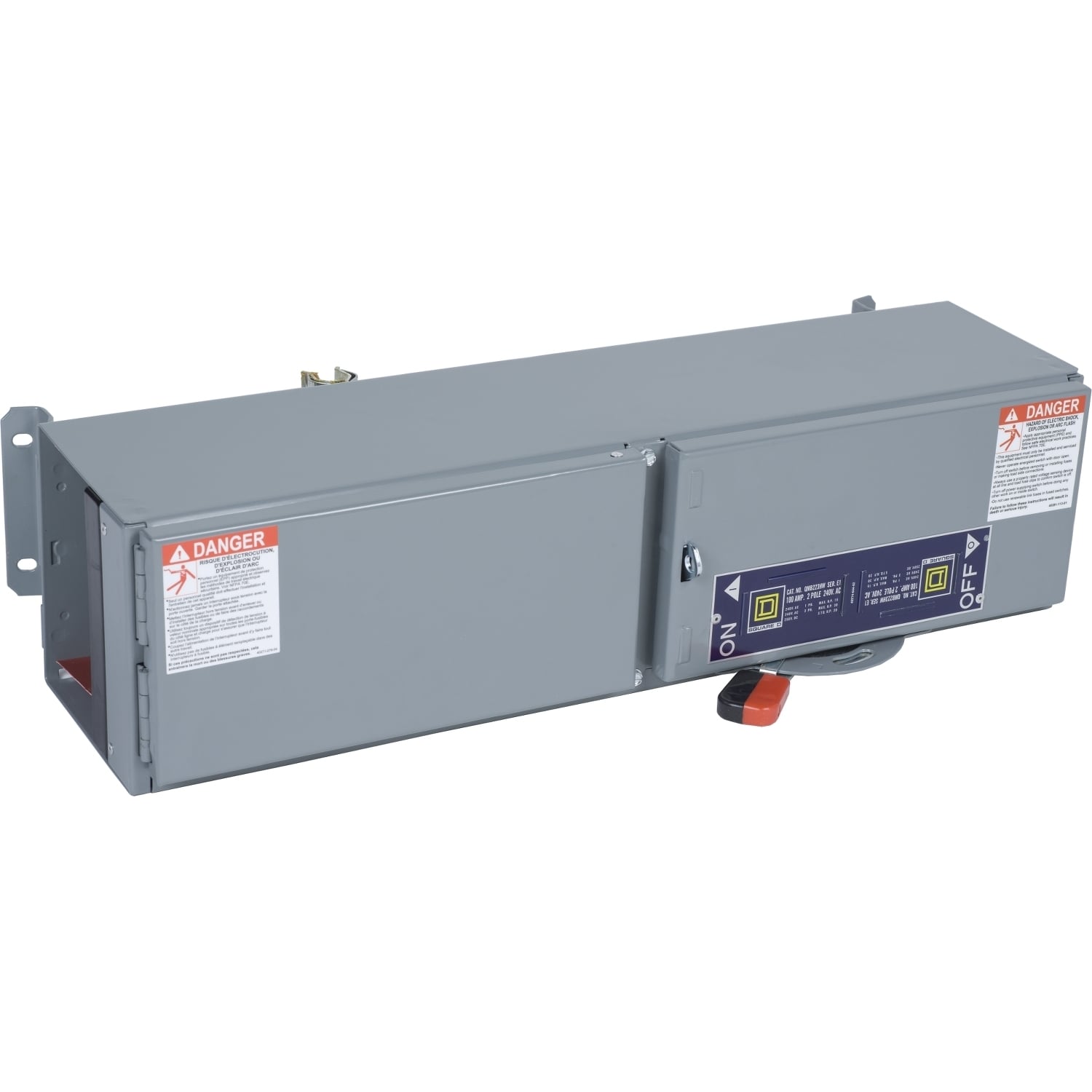 QMB223HW Fusible Single Branch Switch Unit, 240 VAC, 250 VDC, 100 A, 15, 30, 20 hp Power Rating, 2 Poles, 200 kA Interrupt