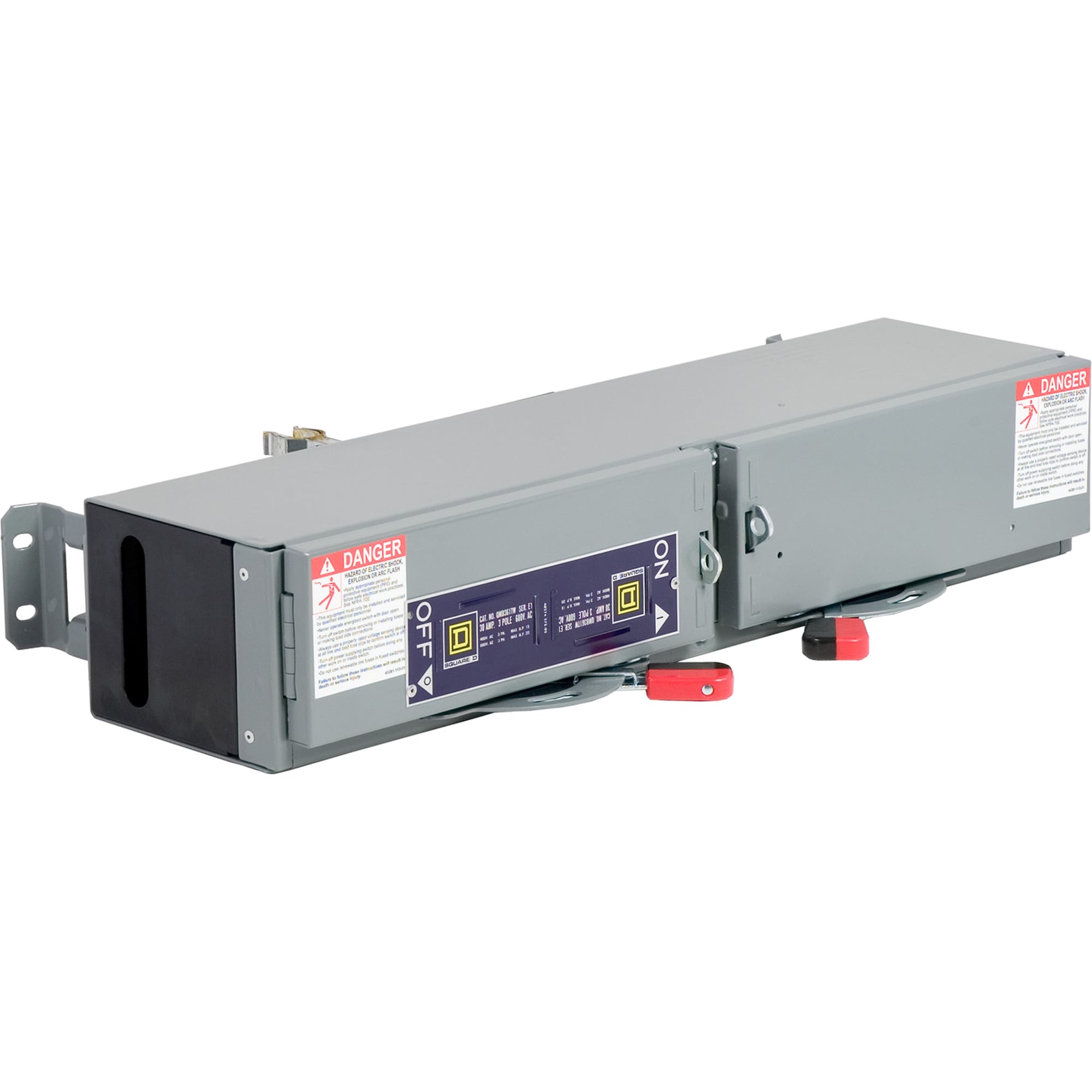QMB321TW Fusible Twin Branch Switch Unit, 240 V AC, 30 A, 7-1/2 hp Power Rating, 3 Poles, 200 kA Interrupt