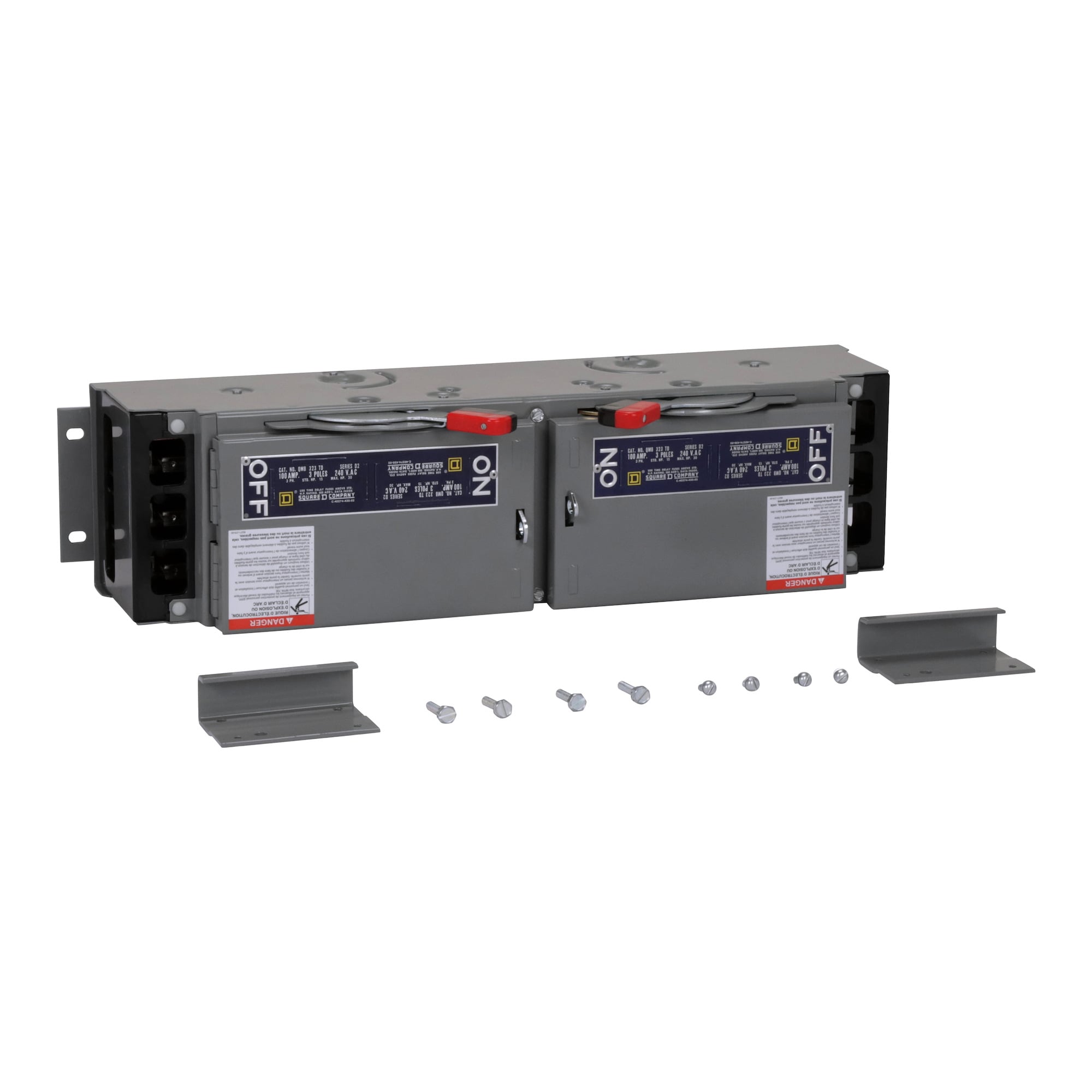 QMB323TD Fusible Twin Branch Switch Unit, 240 VAC, 100 A, 3PST Contact, 3 Poles