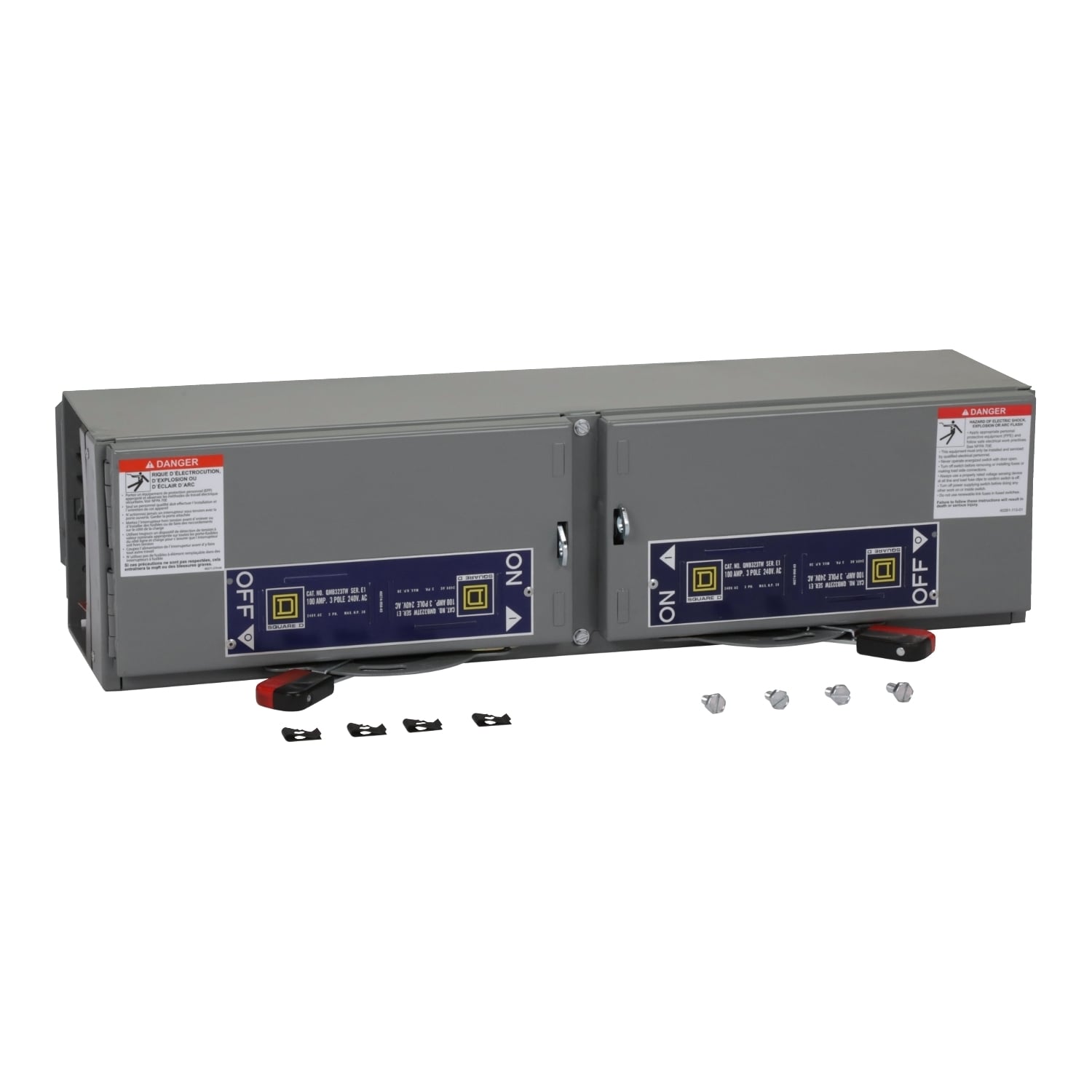 QMB323TW Fusible Twin Branch Switch Unit, 240 VAC, 100 A, 30 hp Power Rating, 3 Poles, 200 kA Interrupt